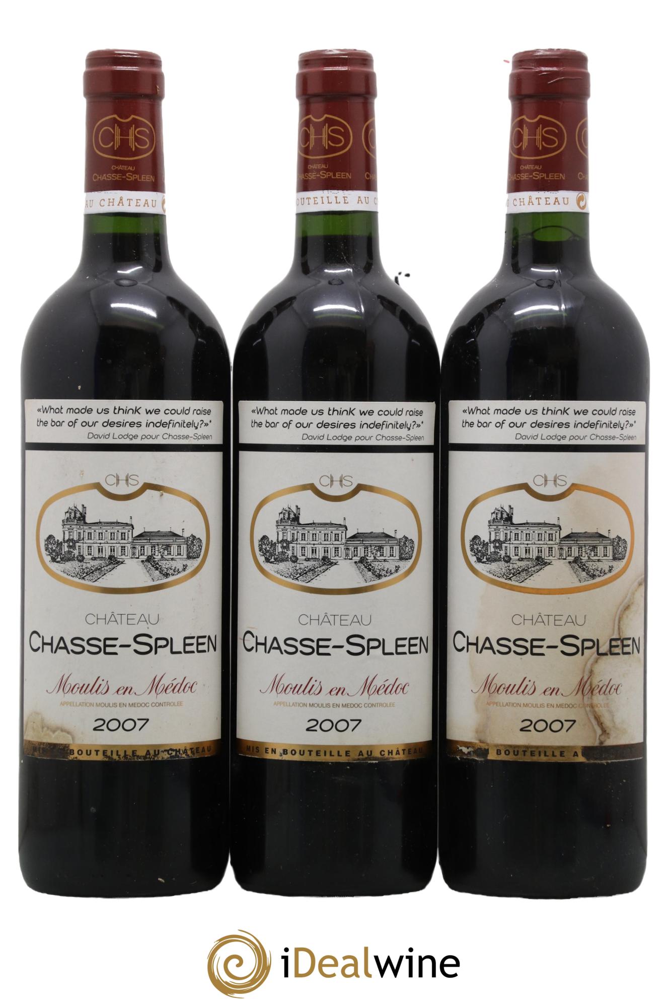 Château Chasse Spleen 2007 - Posten von 3 Flaschen - 0