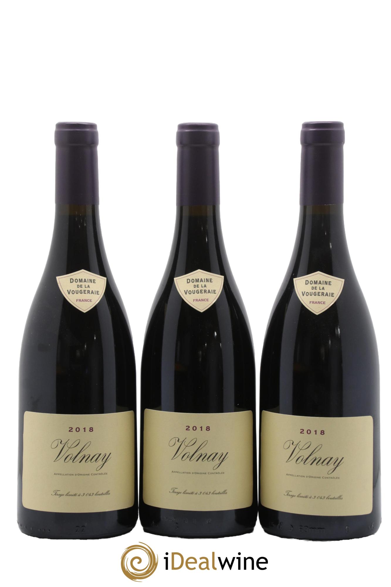 Volnay Vougeraie 2018 - Lotto di 3 bottiglie - 0