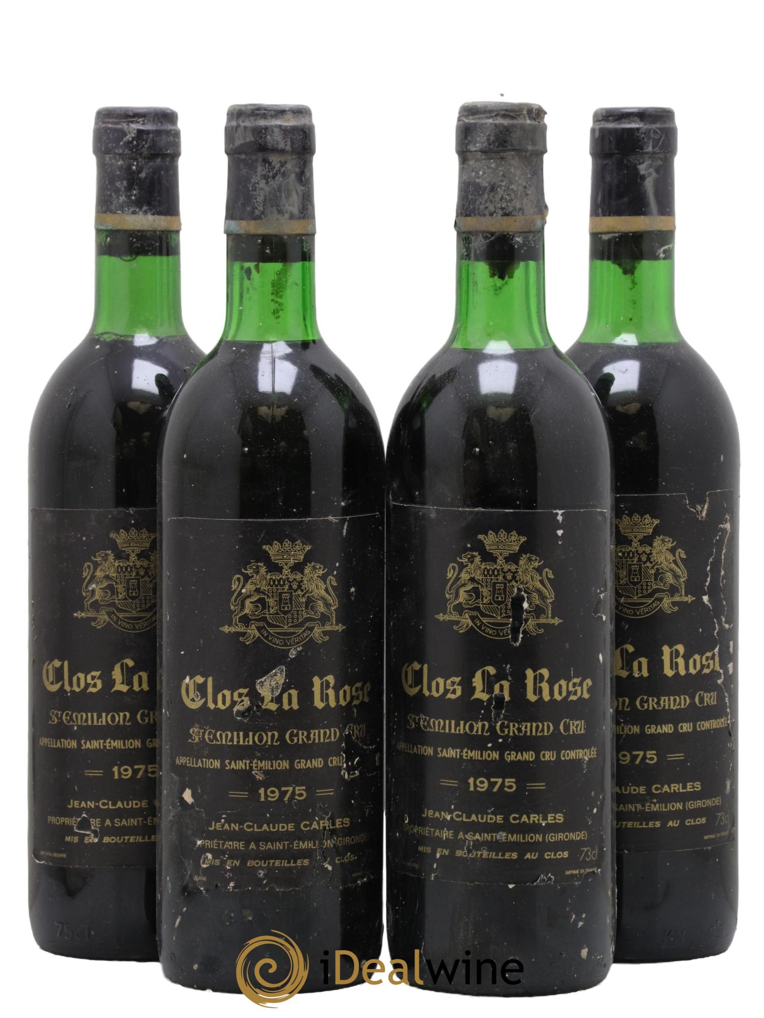 Saint-Émilion Grand Cru Château Clos De La Rose 1975 - Lotto di 4 bottiglie - 0