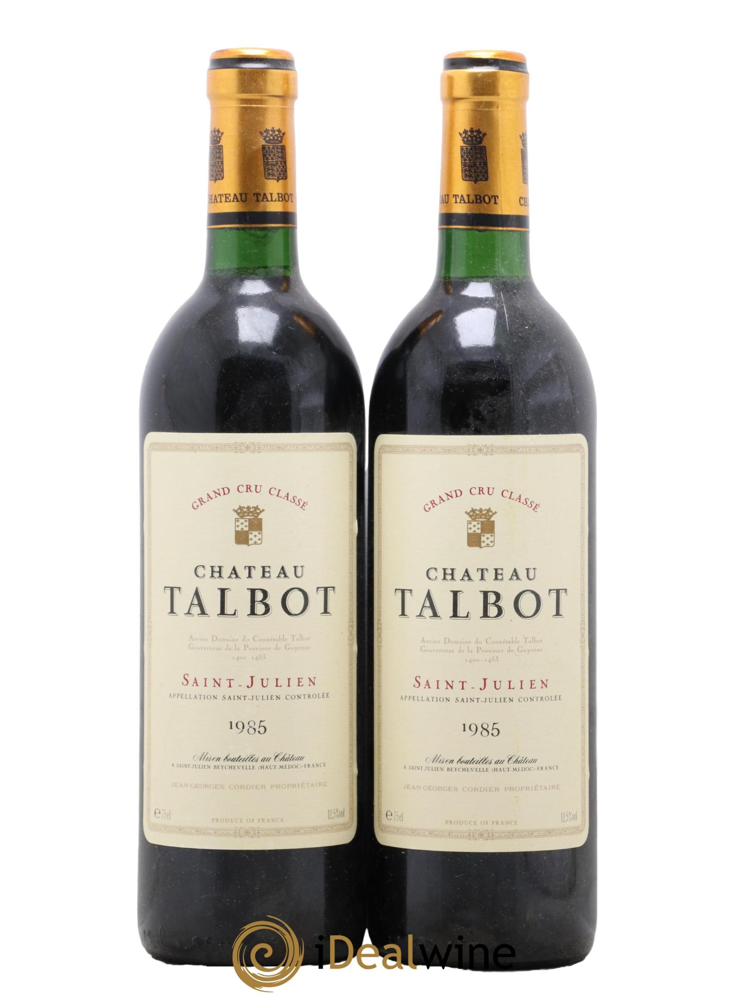 Château Talbot 4ème Grand Cru Classé 1985 - Lot de 2 bouteilles - 0