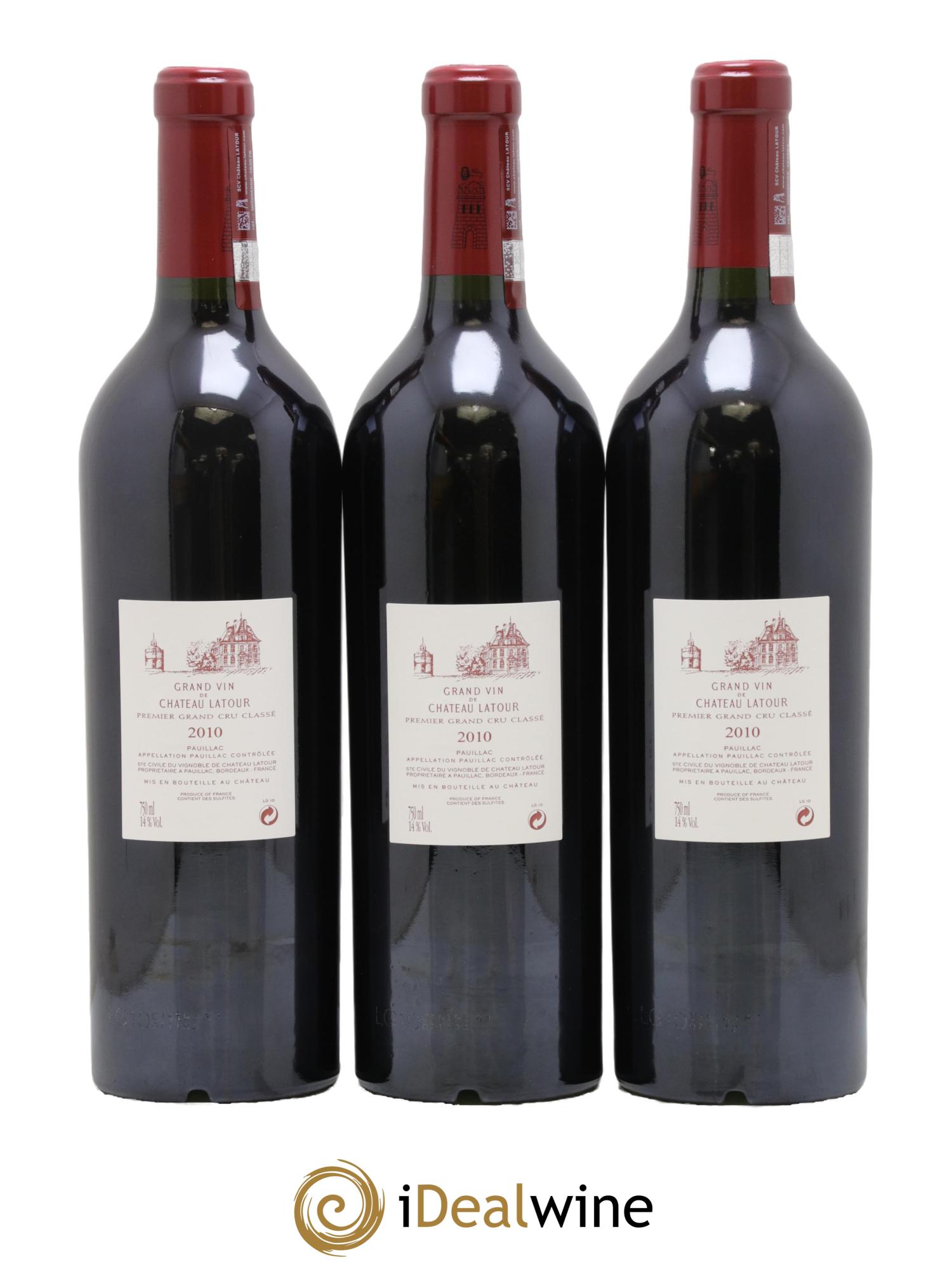 Château Latour 1er Grand Cru Classé 2010 - Lotto di 3 bottiglie - 1