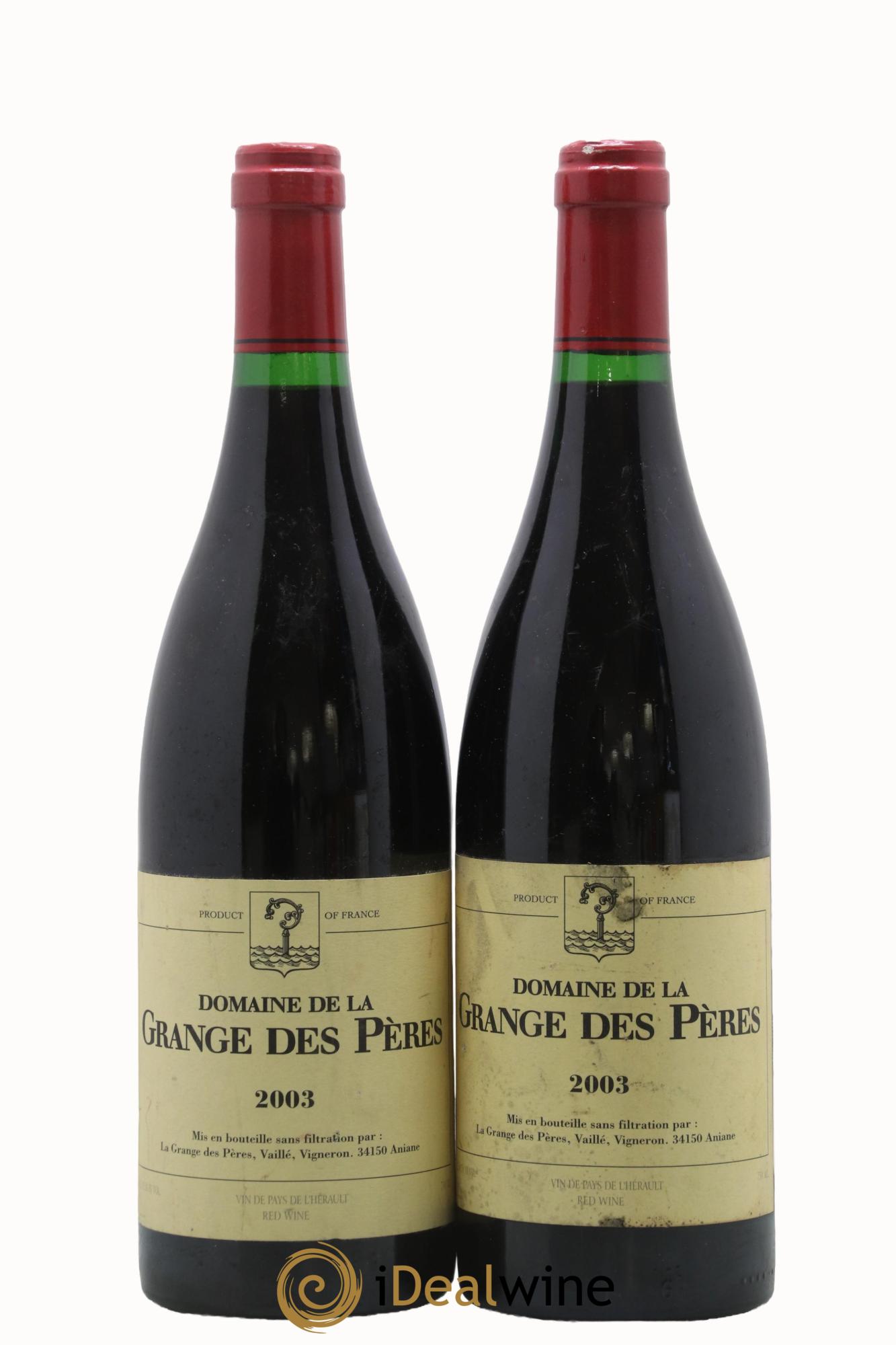 IGP Pays d'Hérault Grange des Pères Laurent Vaillé 2003 - Lot de 2 bouteilles - 0