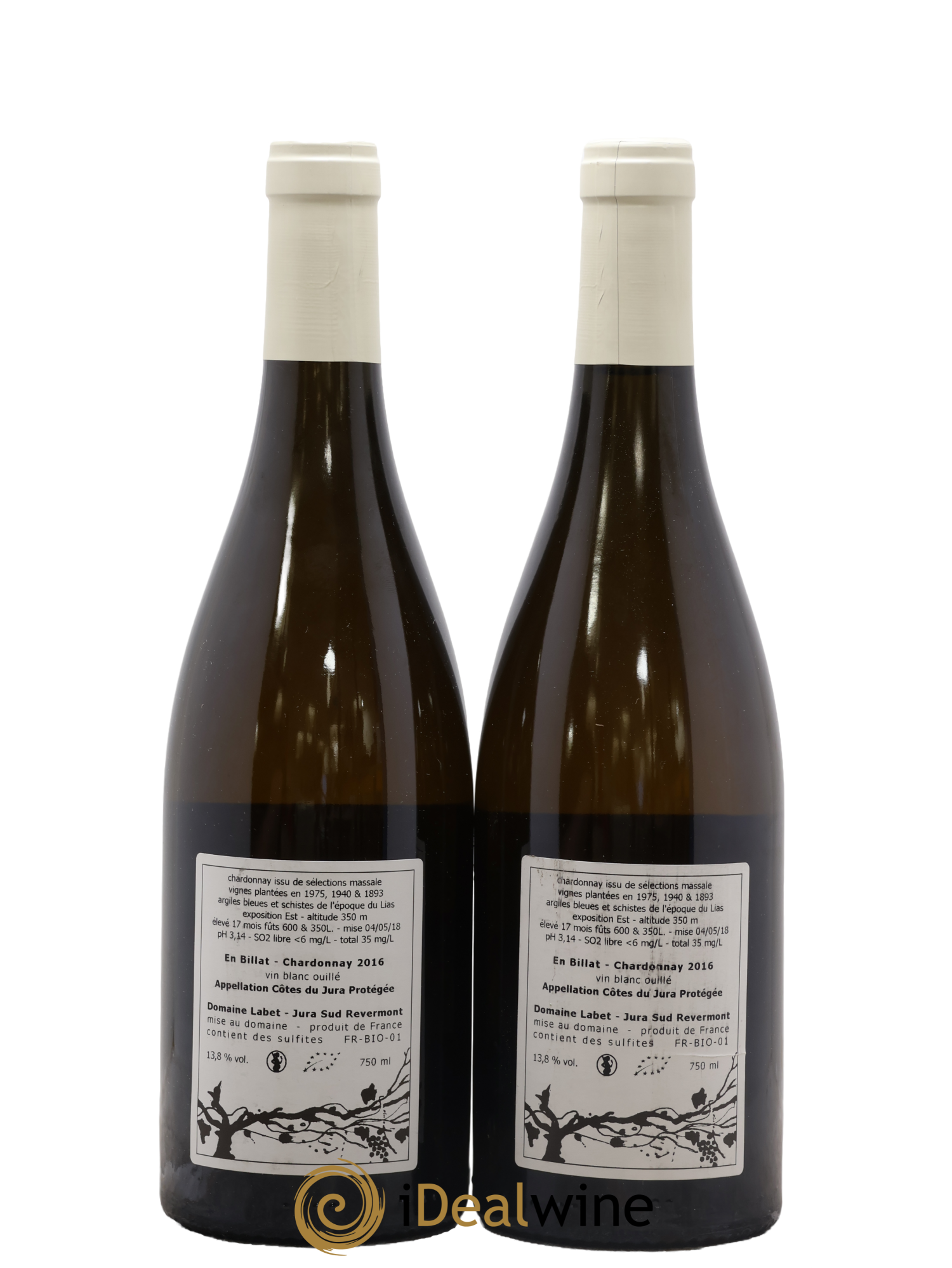 Côtes du Jura Chardonnay En Billat Labet (Domaine) 2016 - Lot de 2 bouteilles - 1