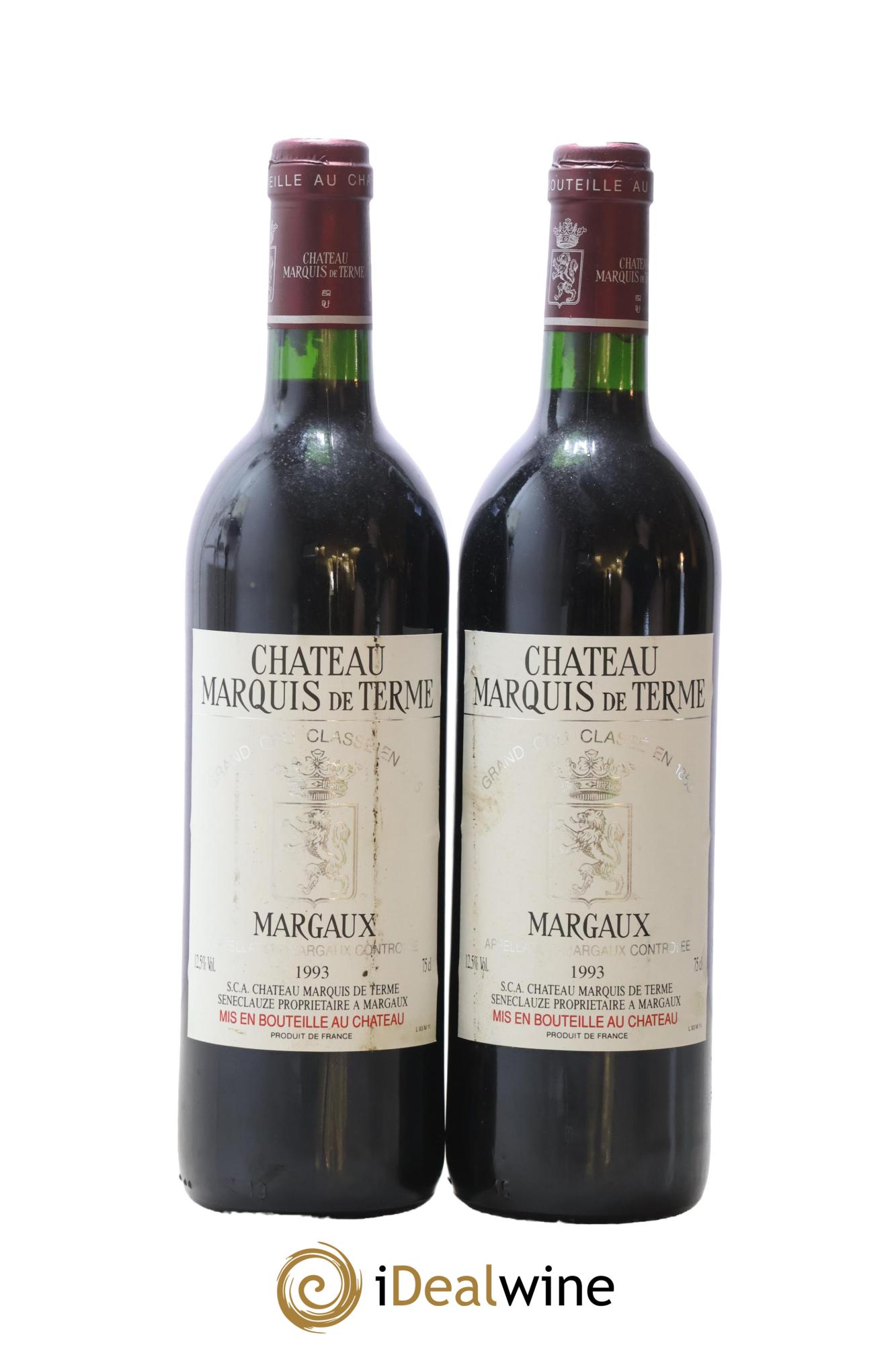 Château Marquis de Terme 4ème Grand Cru Classé 1993 - Posten von 2 Flaschen - 0