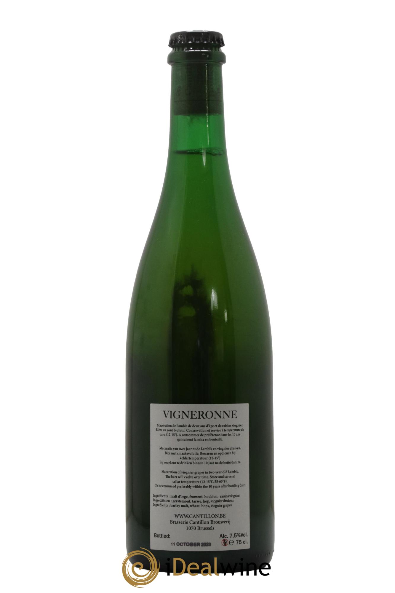 Bière cuvée Vigneronne Gueuze Cantillon - Lot de 1 bouteille - 1