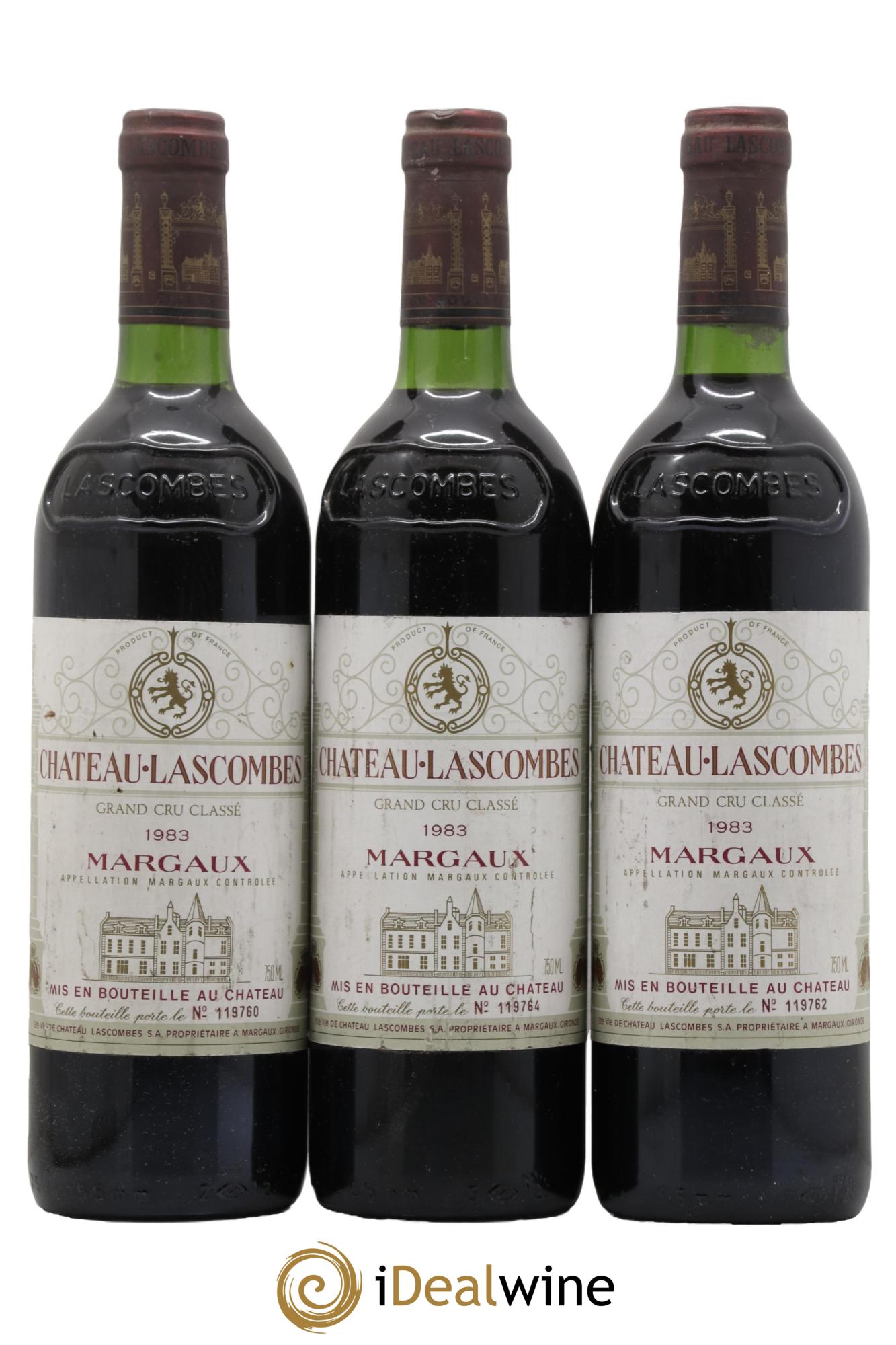 Château Lascombes 2ème Grand Cru Classé 1983 - Lot de 3 bouteilles - 0