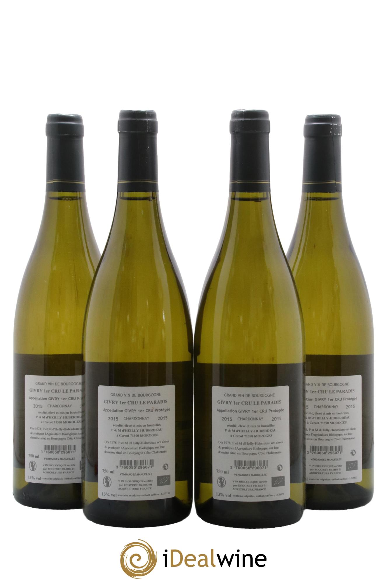 Givry 1er Cru Le Paradis Jean-Pierre Gillot 2015 - Lot de 4 bouteilles - 1