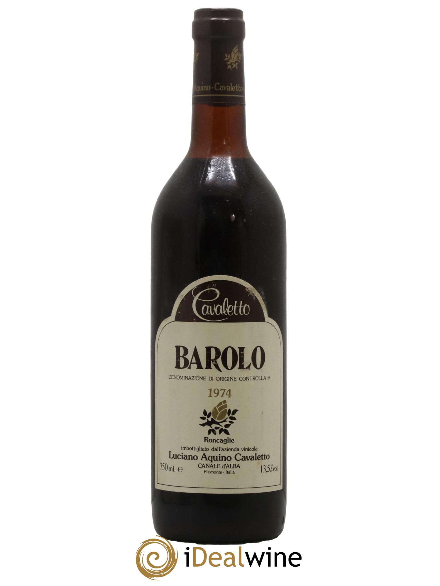 Barbaresco DOCG Luciano Aquino Cavaletto 1974 - Lot de 1 bouteille - 0