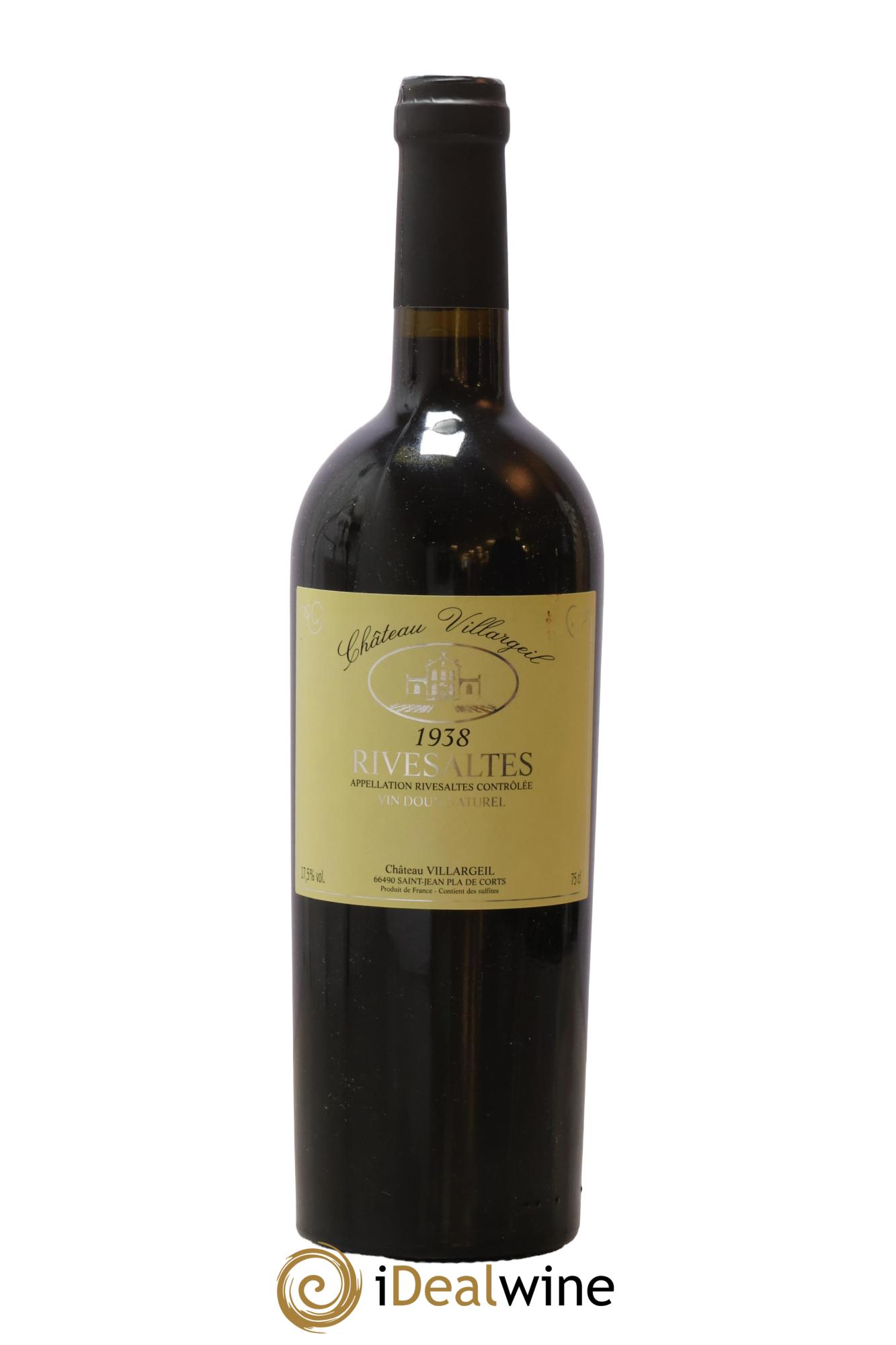 Rivesaltes Château Villargeil 1938 - Posten von 1 Flasche - 0