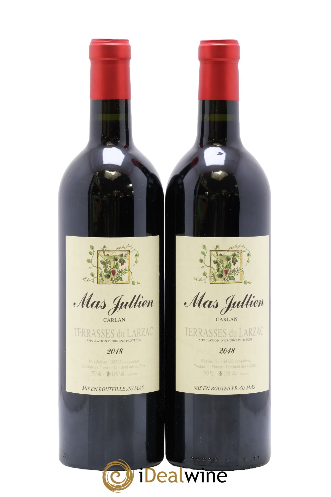 Terrasses du Larzac Mas Jullien Carlan Olivier Jullien 2018 - Lot of 2 bottles - 0