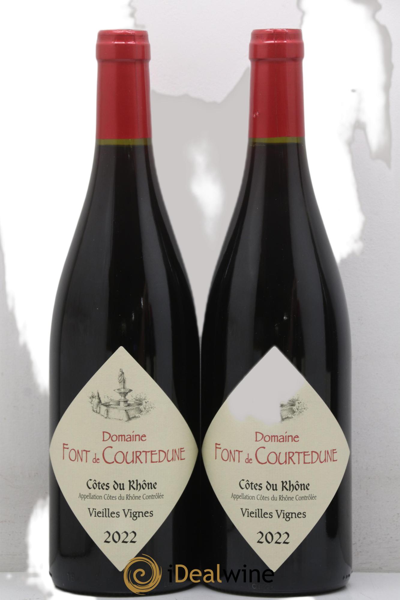 Côtes-du-Rhône-Villages Vieilles Vignes Font de Courtedune 2022 - Posten von 2 Flaschen - 0