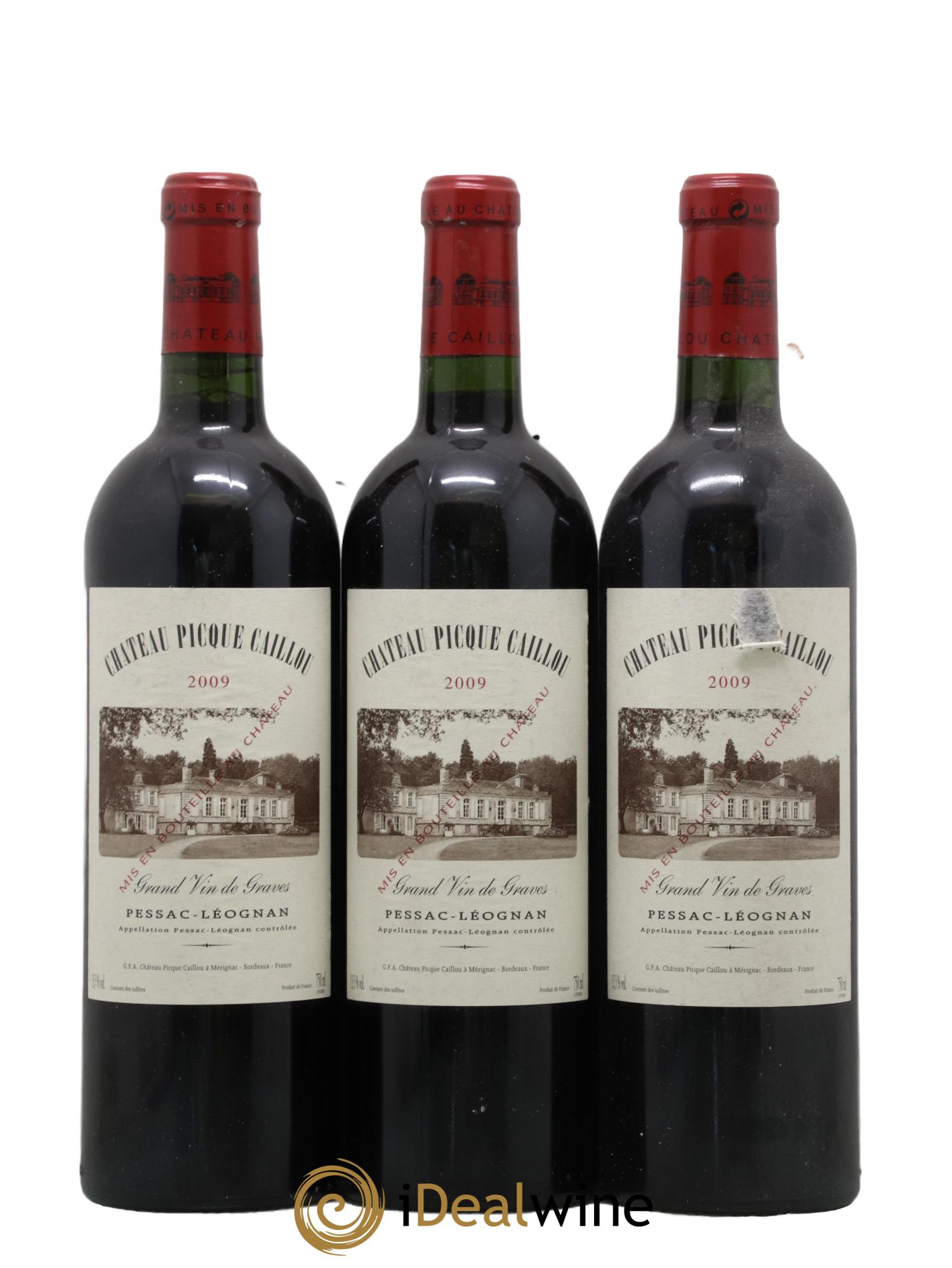 Château Picque Caillou 2009 - Lotto di 3 bottiglie - 0
