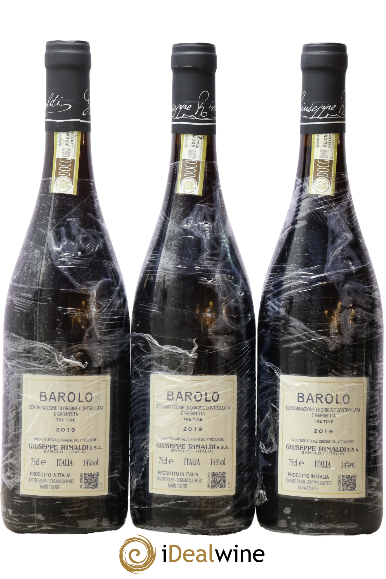 Barolo DOCG Tre Tine Giuseppe Rinaldi 2019 - Lot de 3 bouteilles - 1