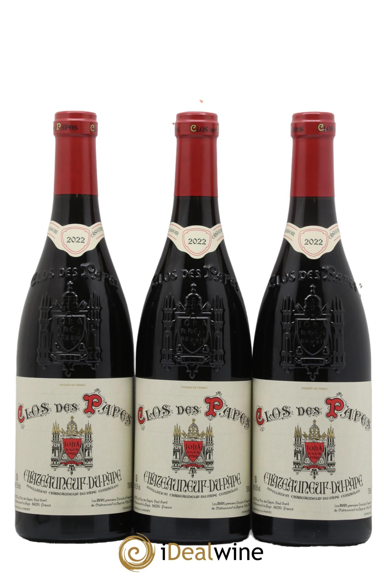 Châteauneuf-du-Pape Clos des Papes - Paul Avril 2022 - Posten von 3 Flaschen - 0