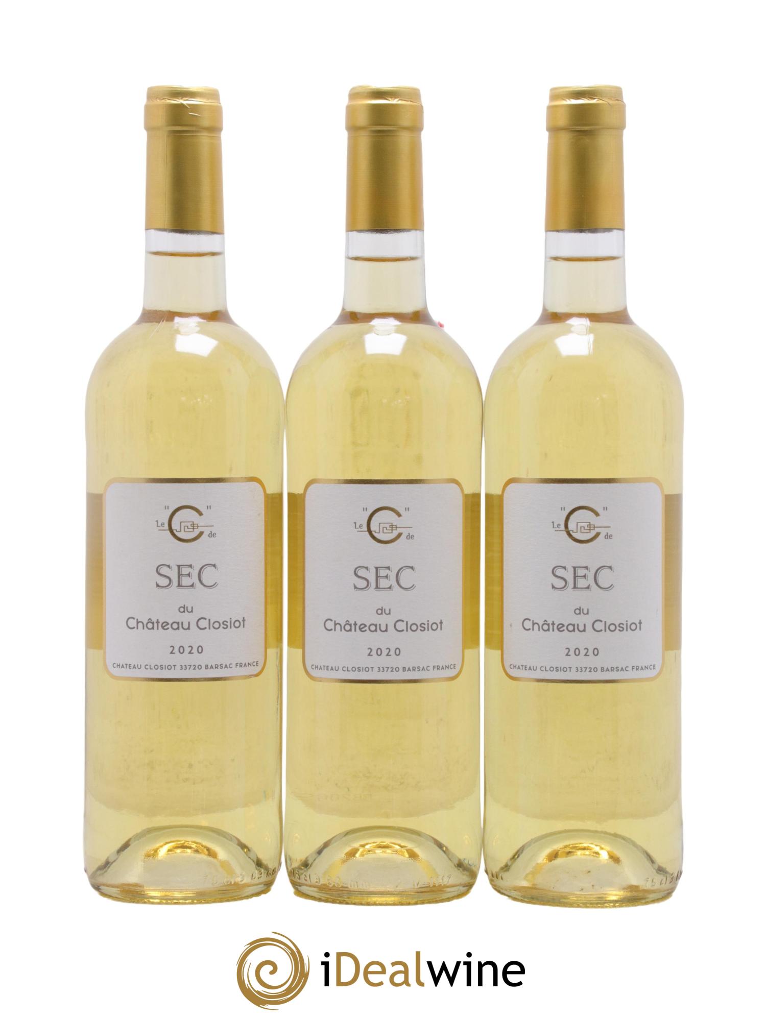 Château Closiot C de sec 2020 - Lot de 3 bouteilles - 0