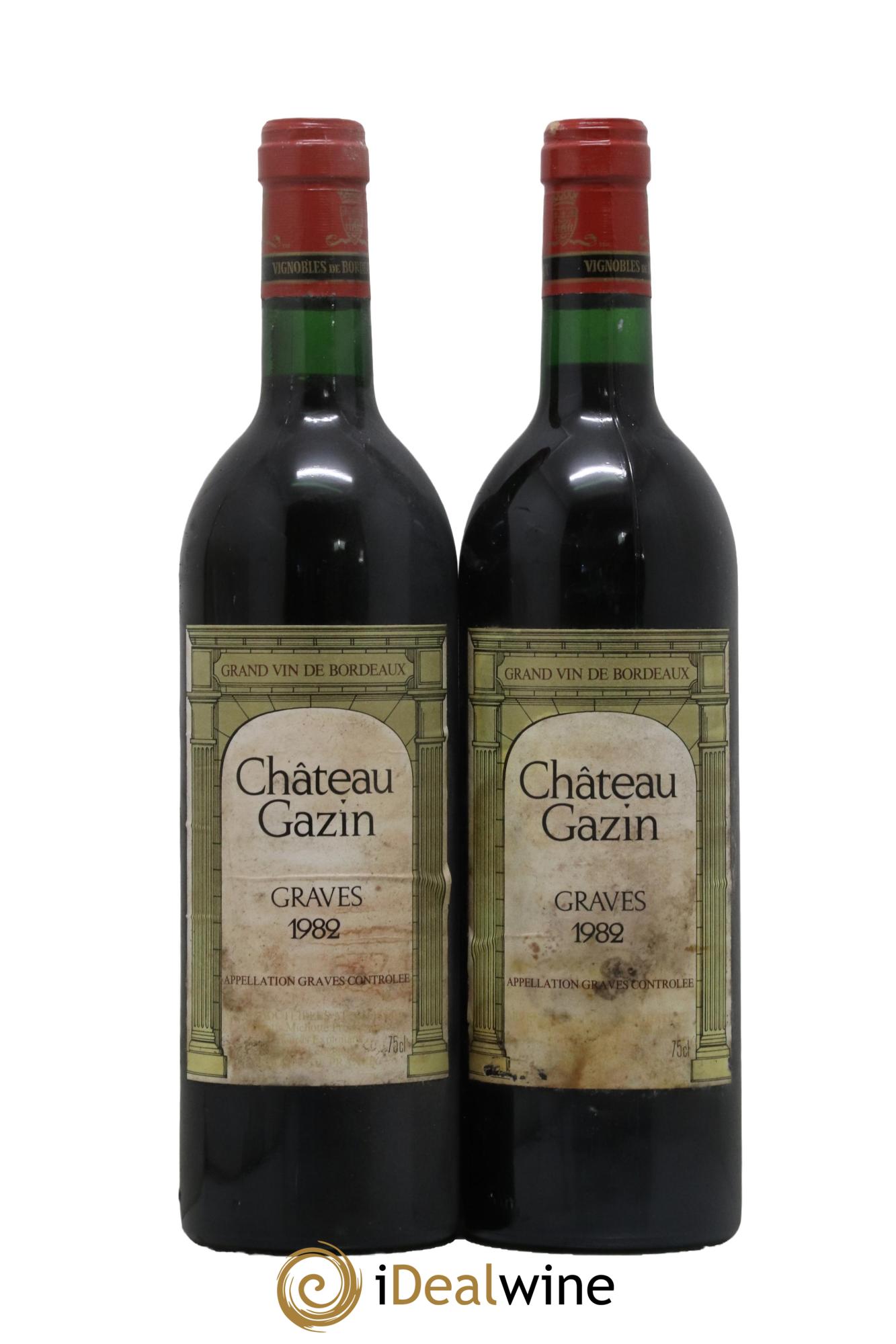 Graves Château Gazin 1982 - Lot de 2 bouteilles - 0