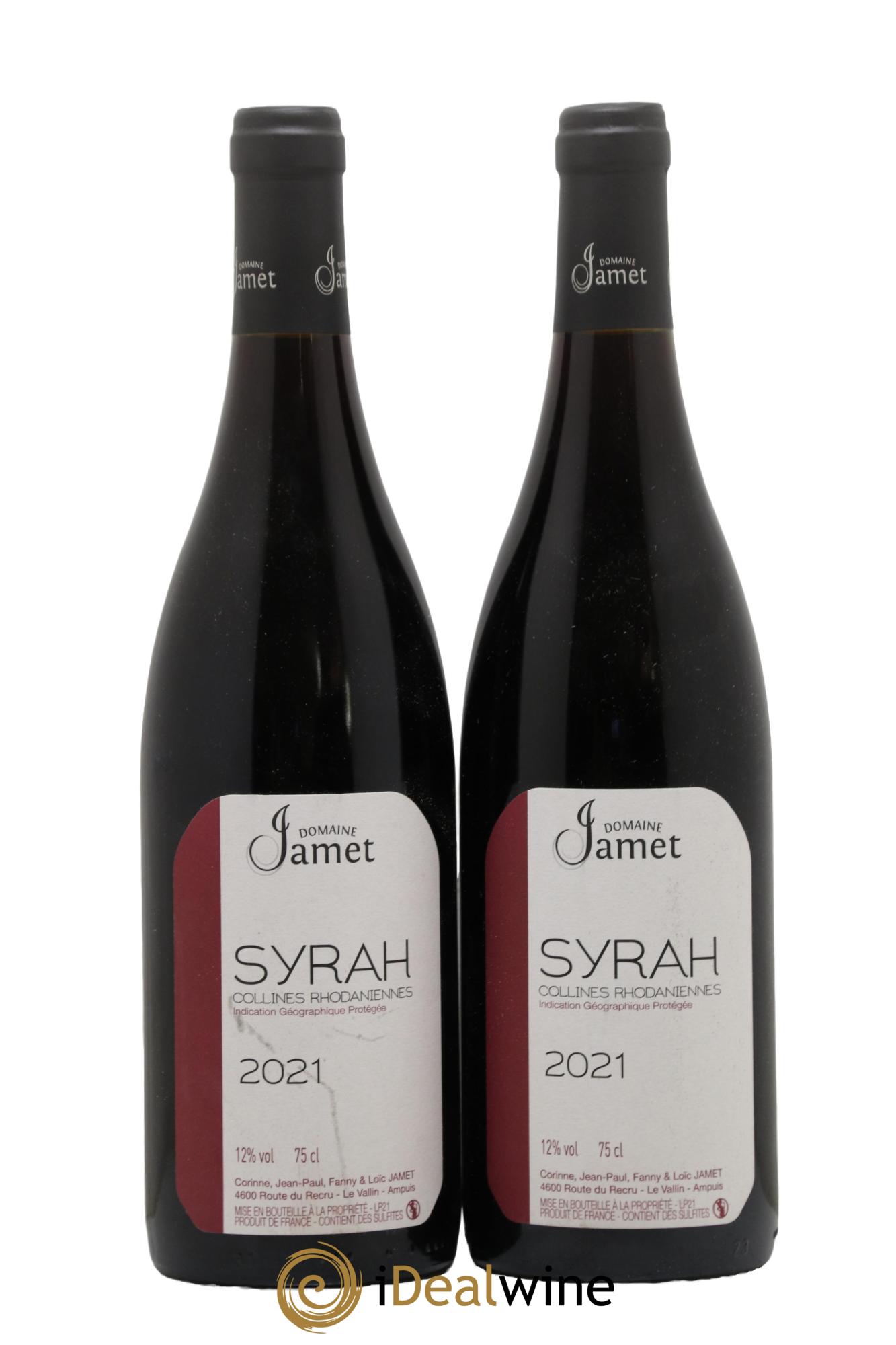 IGP Collines Rhodaniennes Syrah Jamet (Domaine) 2021 - Lotto di 2 bottiglie - 0