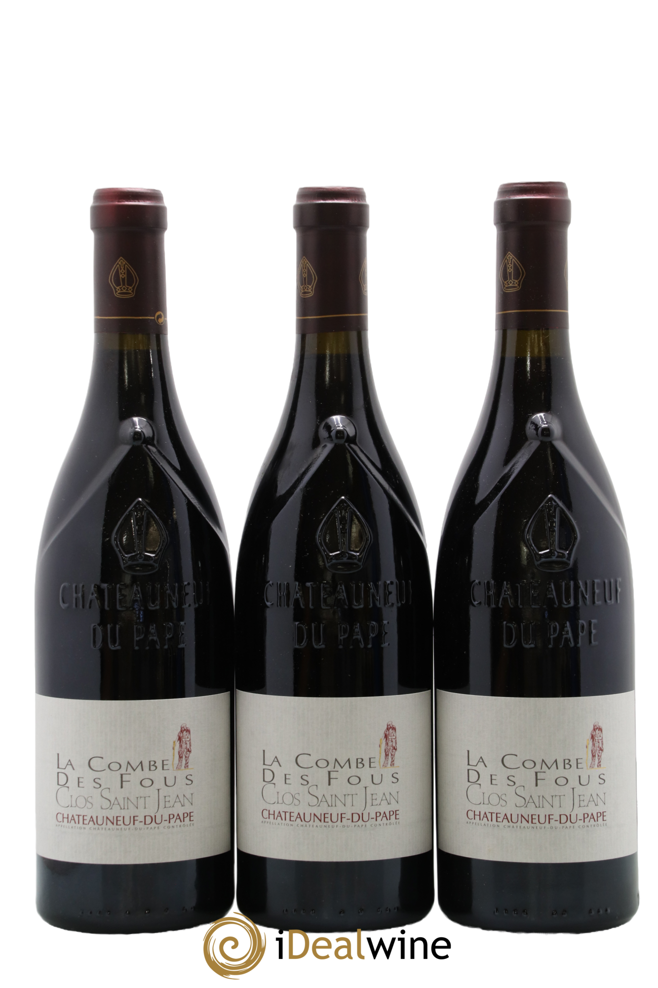 Châteauneuf-du-Pape Clos Saint-Jean La Combe des Fous Pascal et Vincent Maurel 2003 - Lot de 3 bouteilles - 0