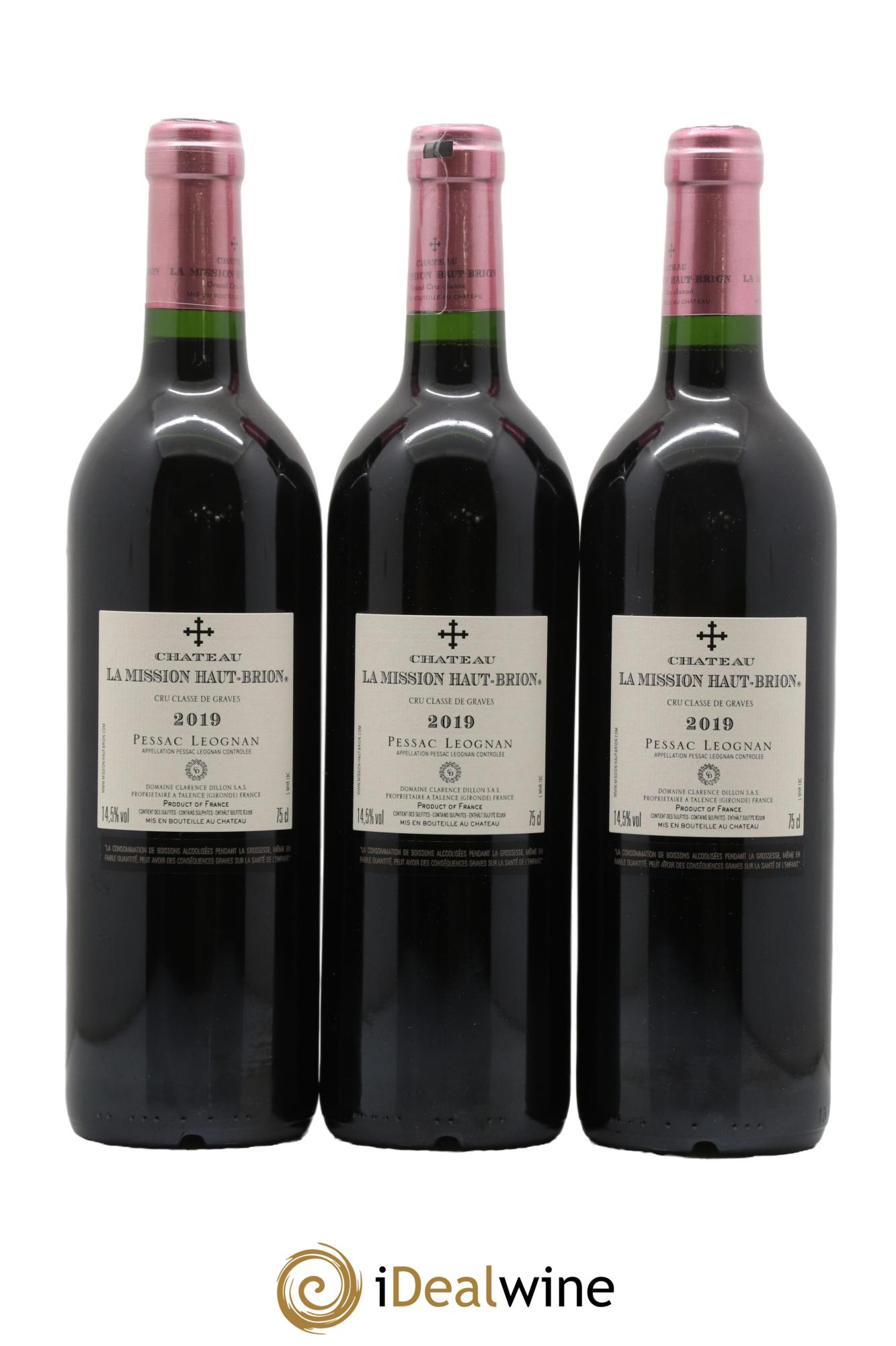 Château la Mission Haut-Brion Cru Classé de Graves 2019 - Lot of 3 bottles - 1