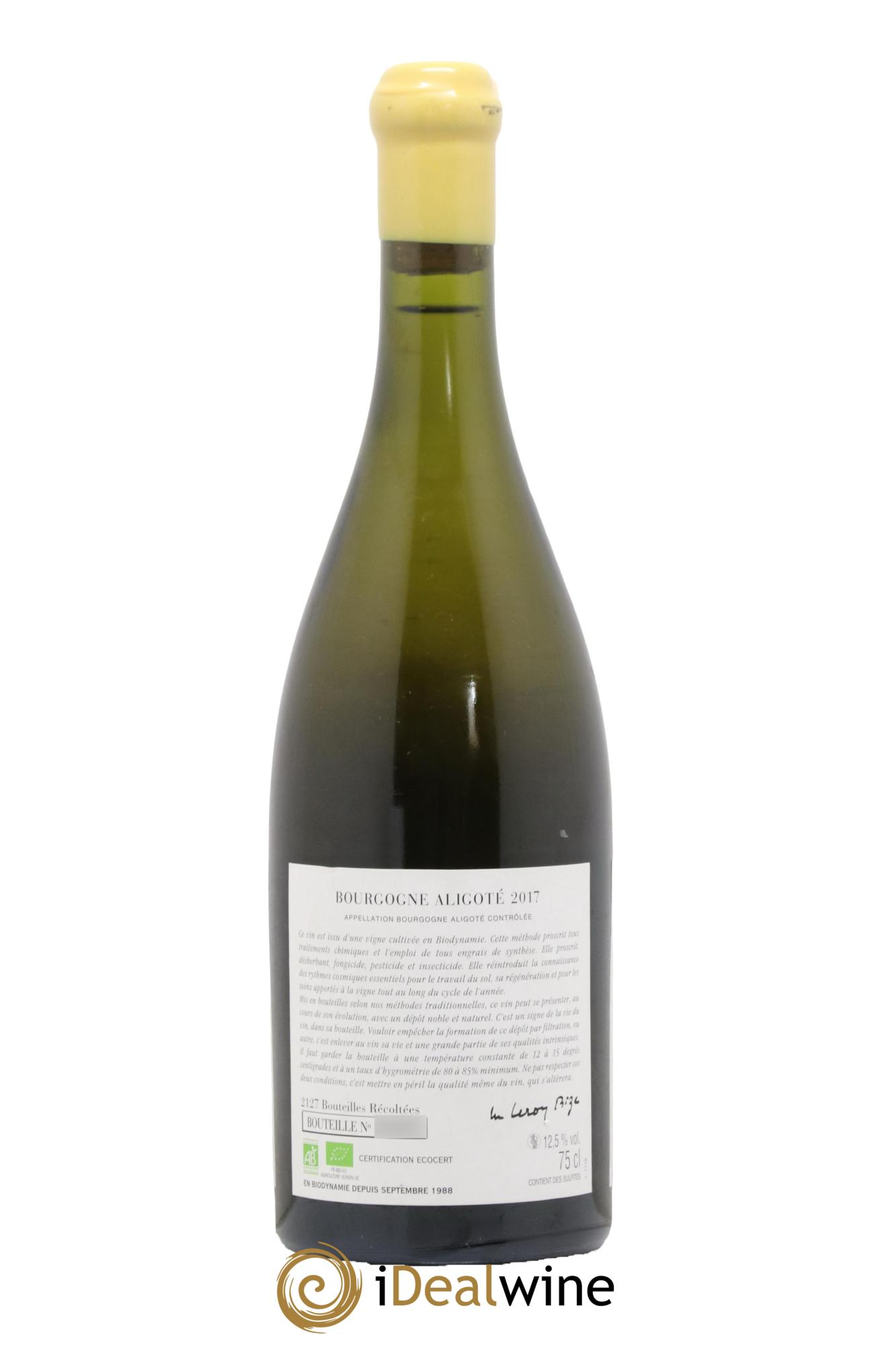 Bourgogne Aligoté Sous Chatelet d'Auvenay (Domaine) 2017 - Lot de 1 bouteille - 1