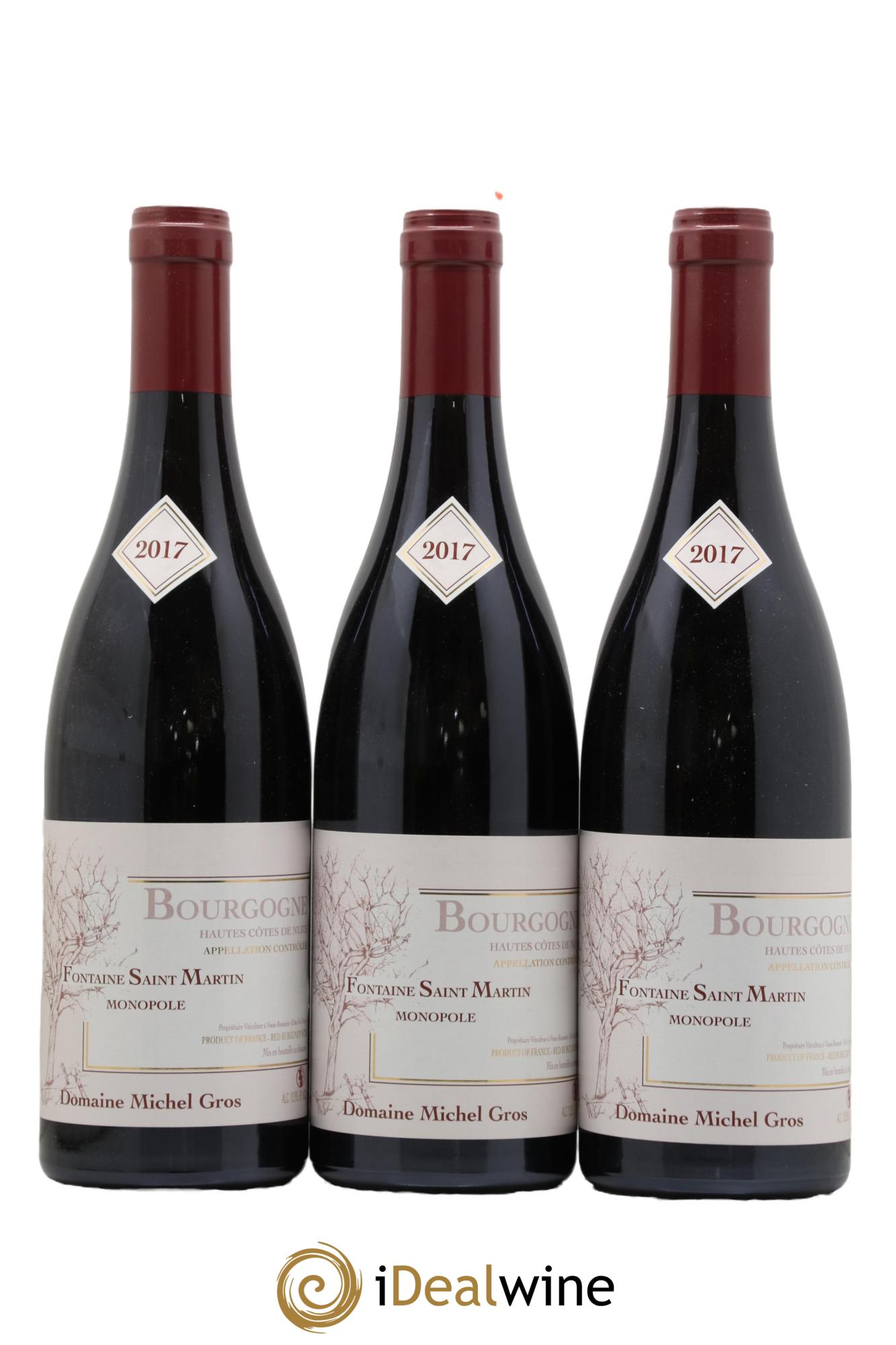 Hautes-Côtes de Nuits Fontaine Saint Martin Domaine Michel Gros 2017 - Lotto di 3 bottiglie - 0