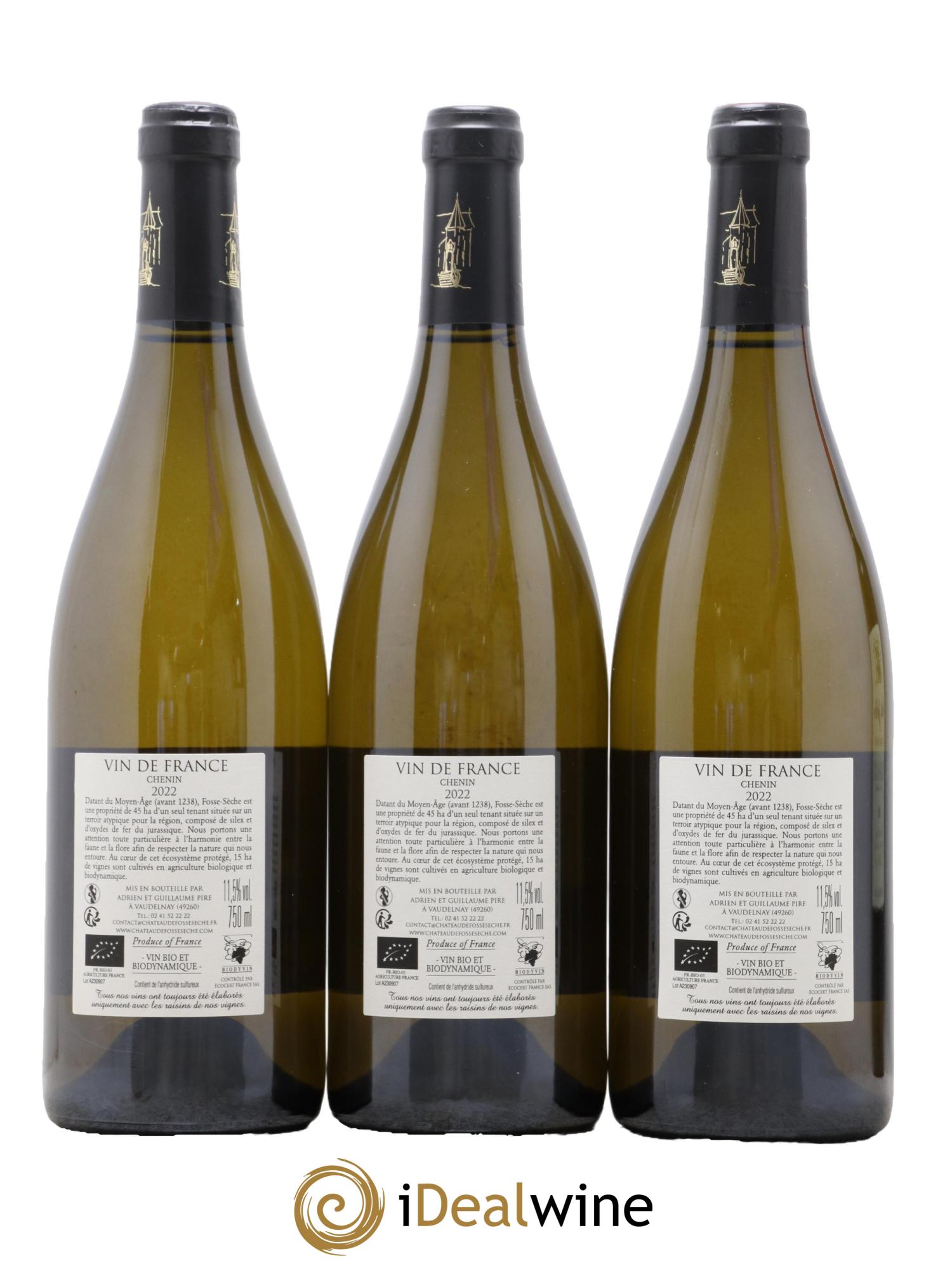 Vin de France Arcane Château de Fosse-Sèche 2022 - Lot de 3 bouteilles - 1