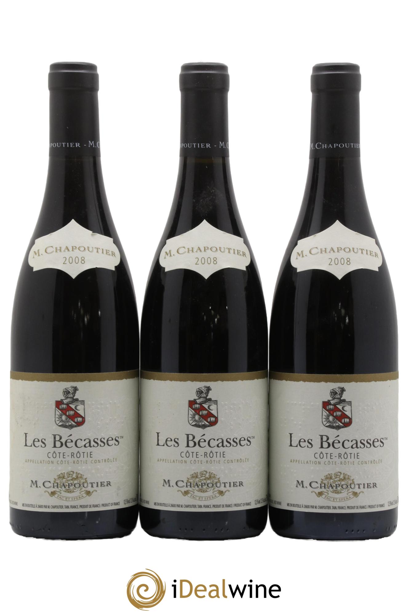 Côte-Rôtie Les Bécasses Chapoutier 2008 - Lot de 3 bouteilles - 0