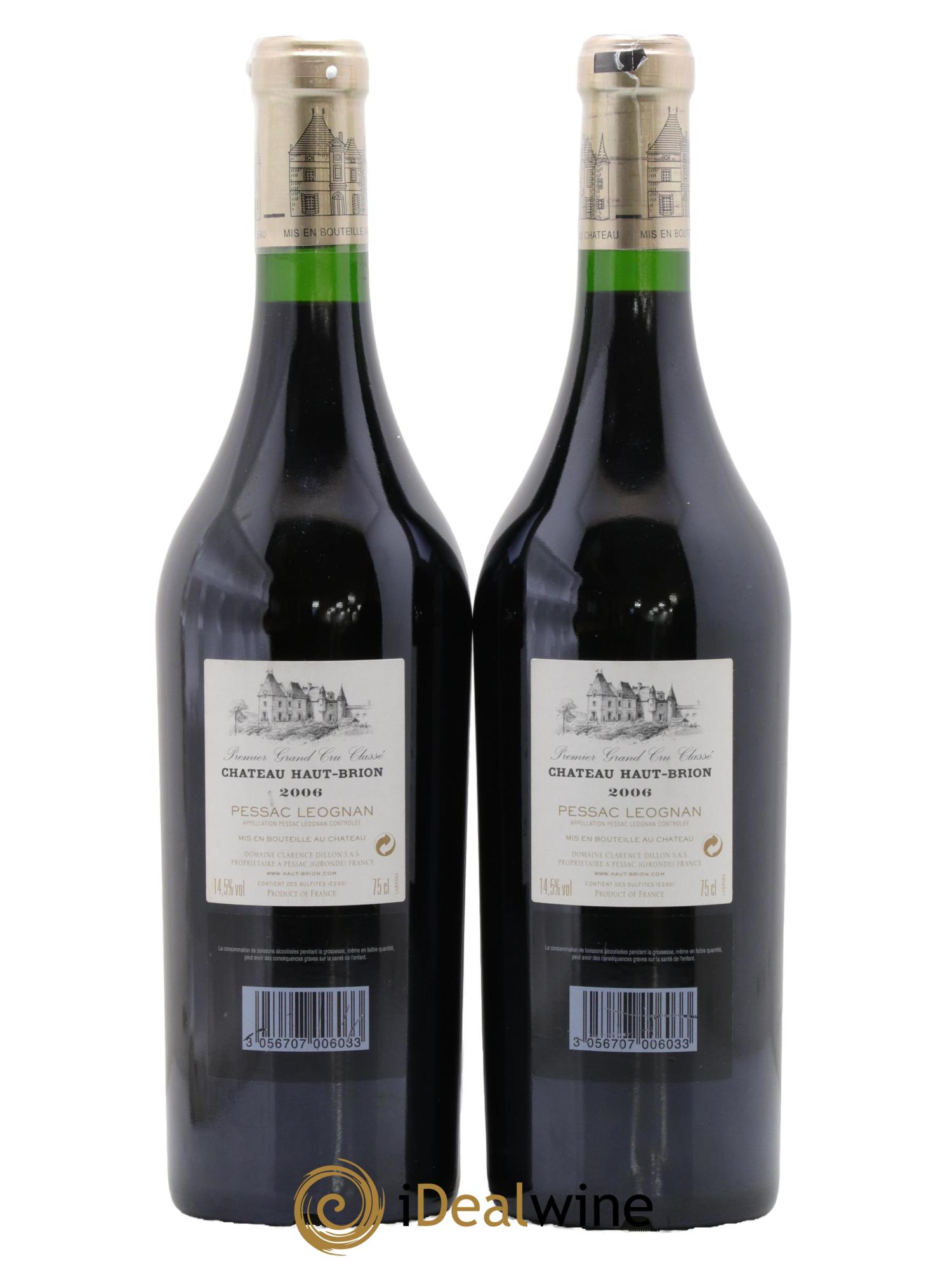 Château Haut Brion 1er Grand Cru Classé 2006 - Lot of 2 bottles - 1