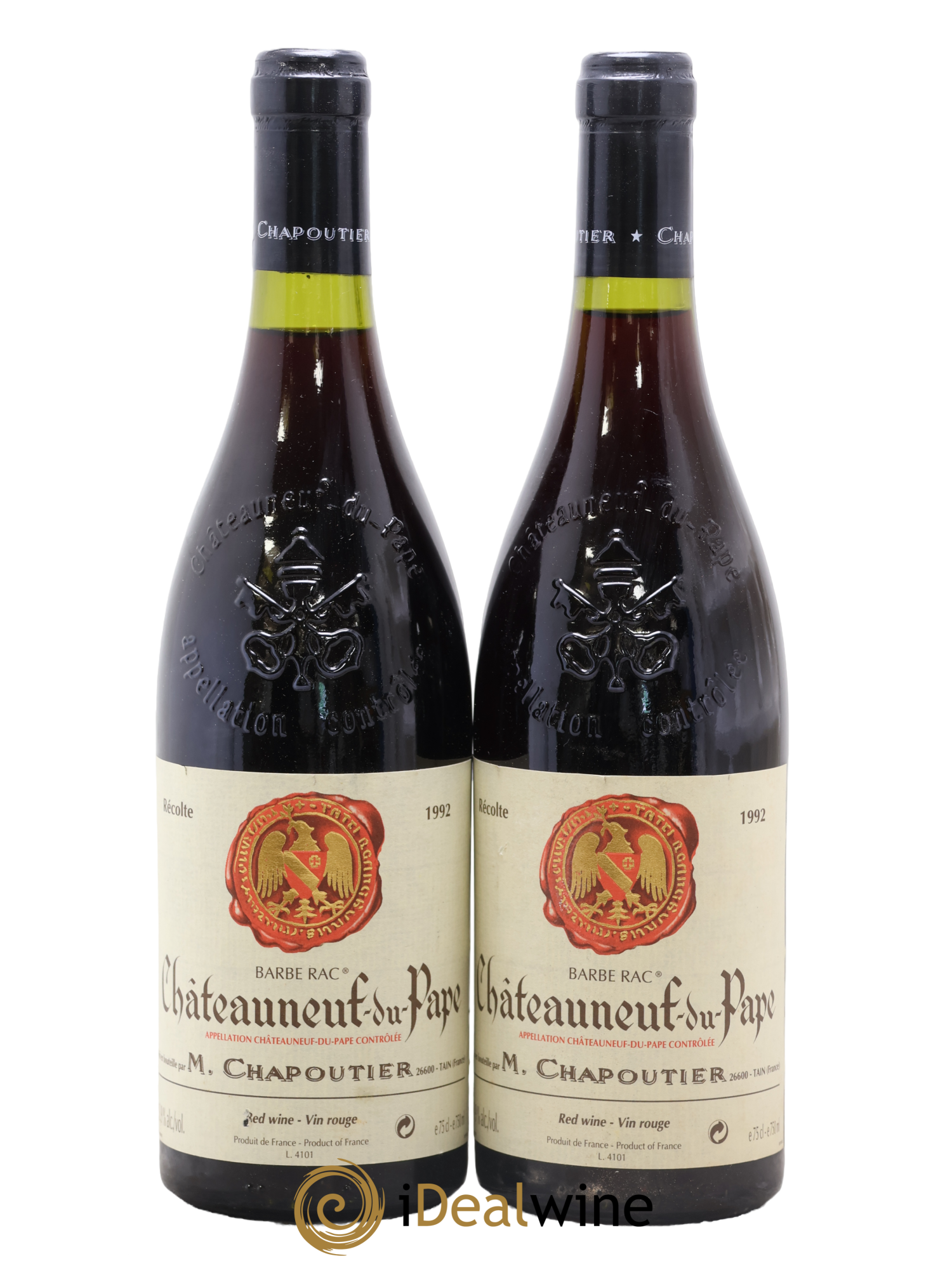 Châteauneuf-du-Pape Barbe Rac Chapoutier 1992 - Lot de 2 bouteilles - 0