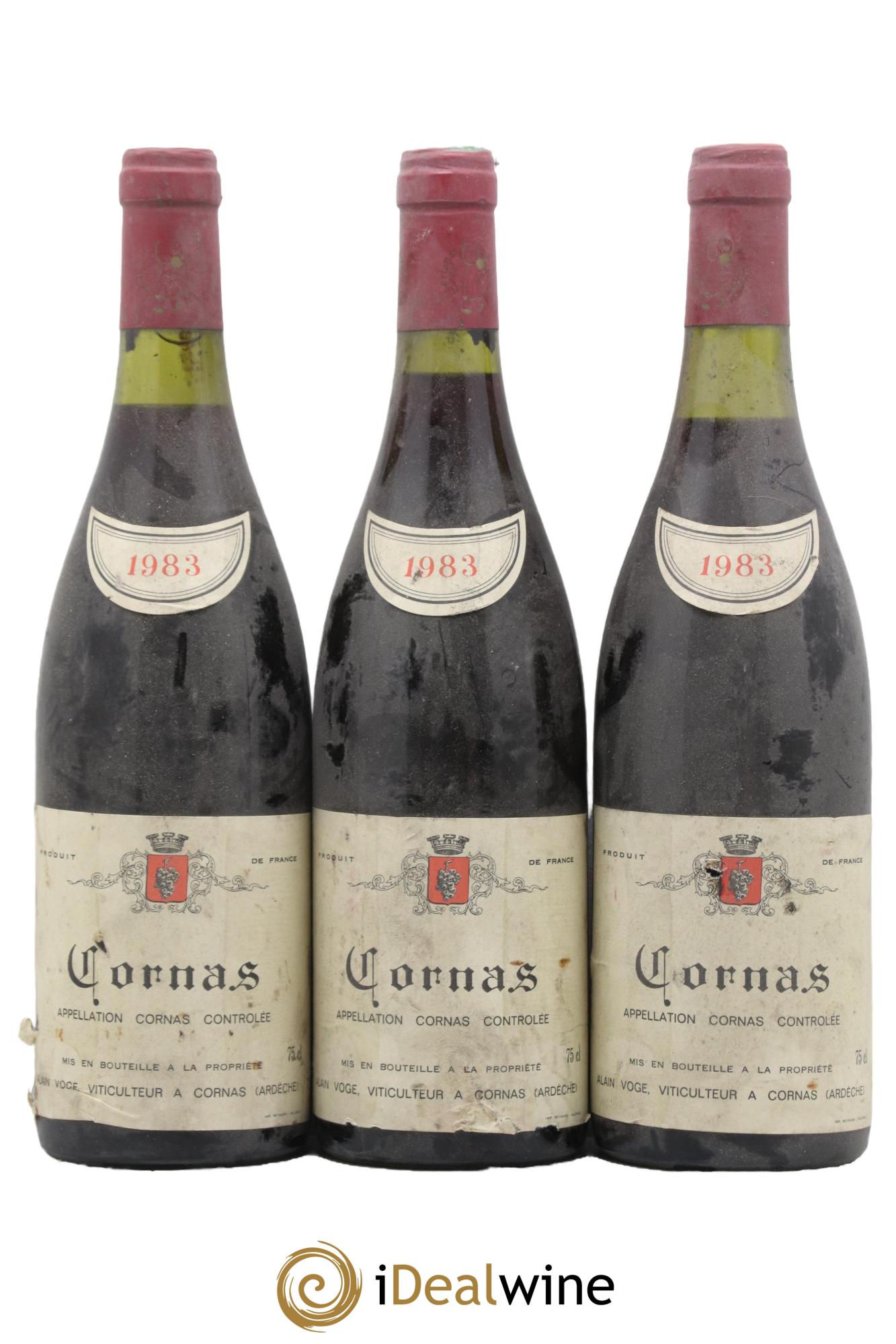 Cornas Domaine Alain Voge 1983 - Lot de 3 bouteilles - 0