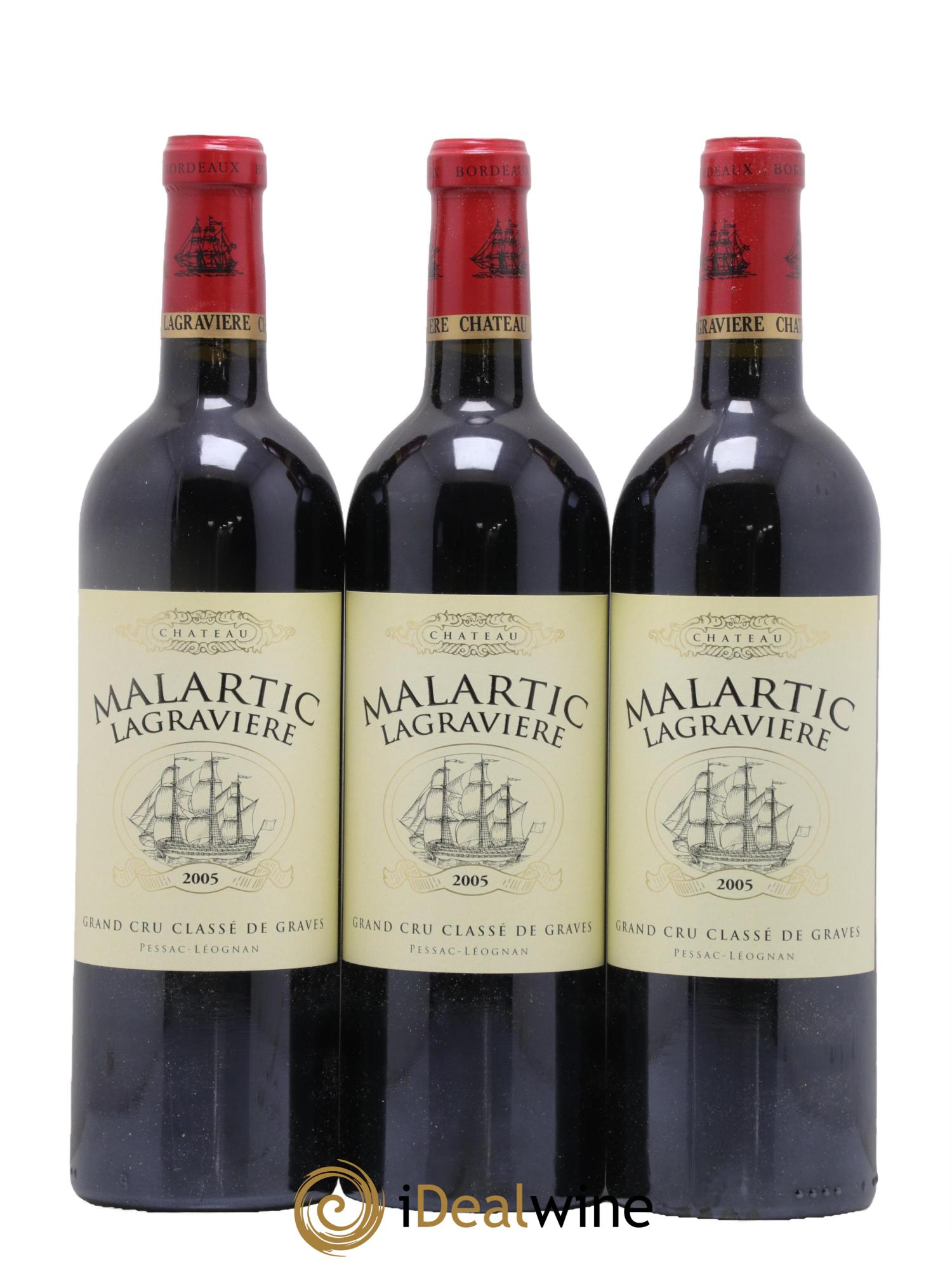 Château Malartic-Lagravière Cru Classé de Graves 2005 - Lot de 3 bouteilles - 0