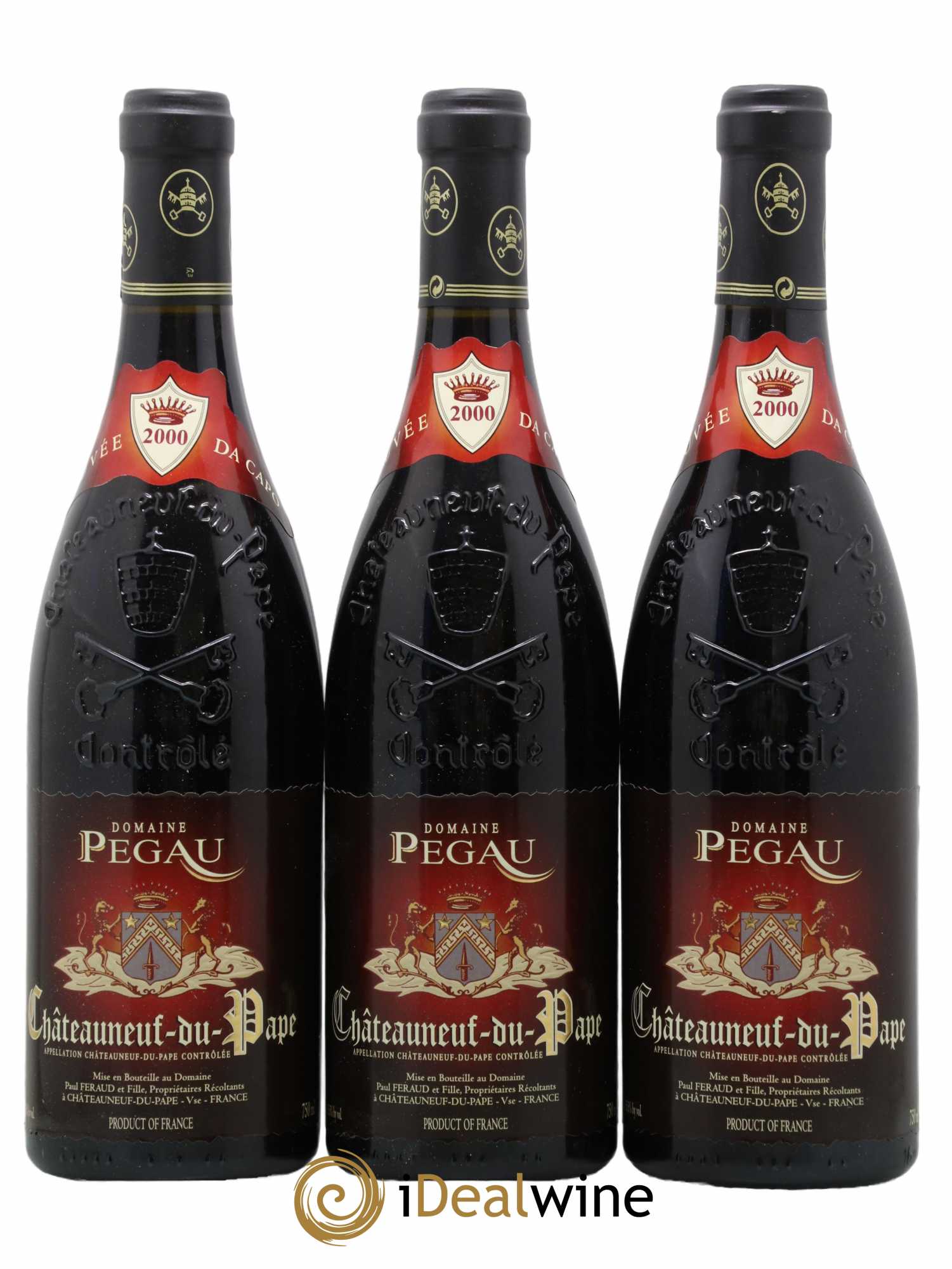 Châteauneuf-du-Pape Domaine du Pégau Cuvée Da Capo Paul et Laurence Féraud 2000 - Lot of 3 bottles - 0