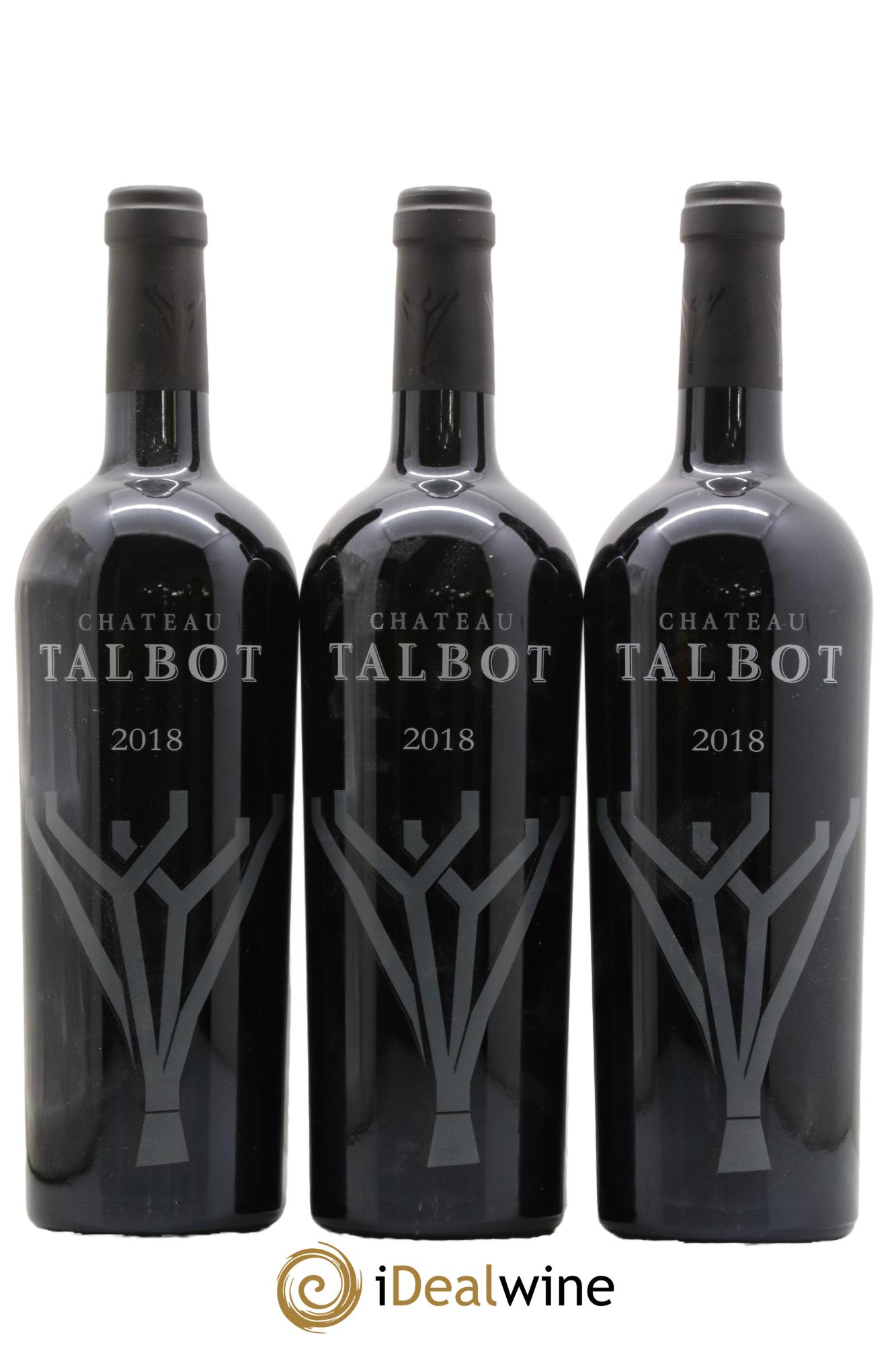 Château Talbot 4ème Grand Cru Classé 2018 - Lot de 3 bouteilles - 0