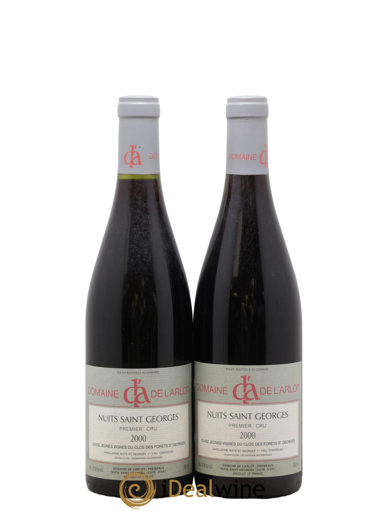 Nuits-Saint-Georges Jeunes Vignes du Clos des Forets Saint Georges Domaine de l'Arlot 2000 - Lot de 2 bouteilles - 0