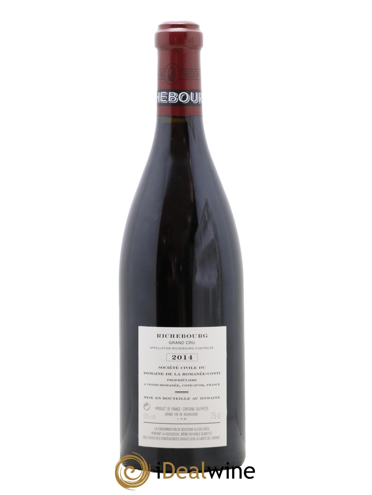 Richebourg Grand Cru Domaine de la Romanée-Conti  2014 - Lotto di 1 bottiglia - 1