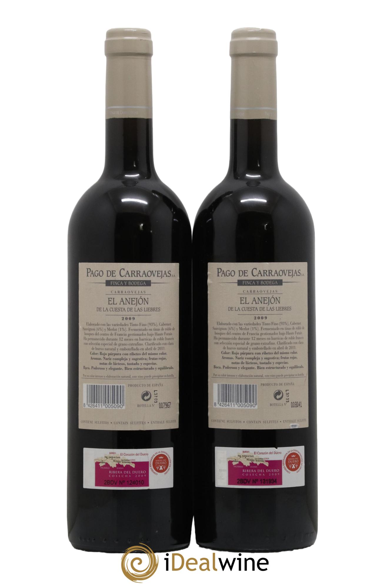 Ribera Del Duero DO El Anejon Pago de Carraovejas 2009 - Posten von 2 Flaschen - 1