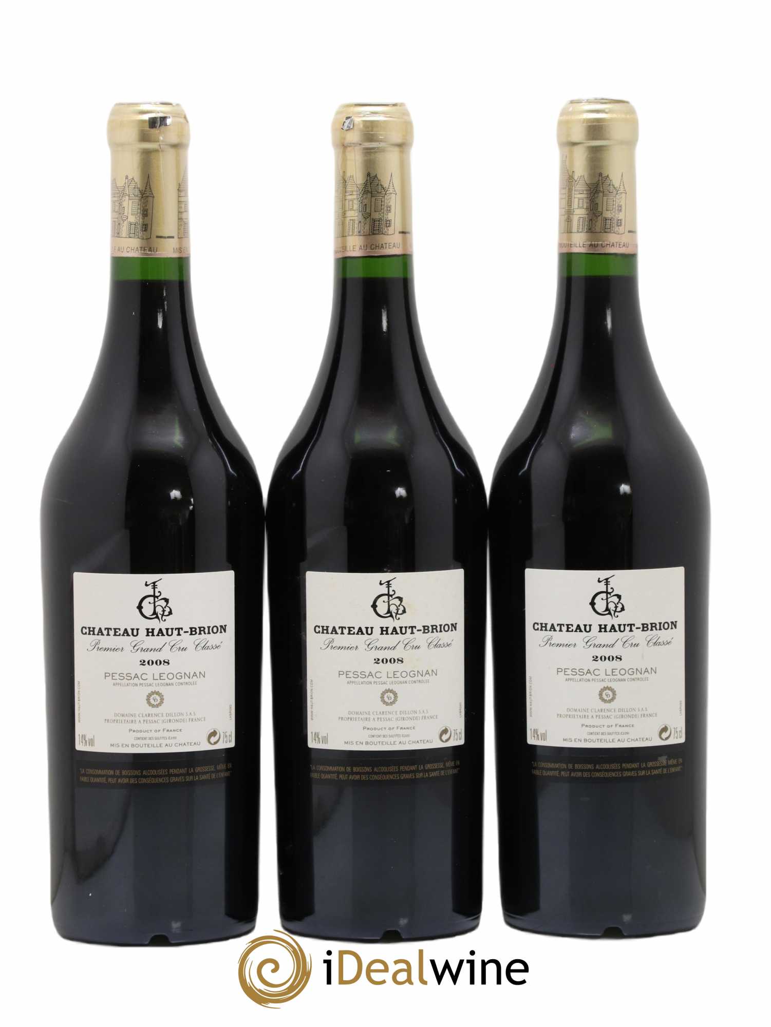 Château Haut Brion 1er Grand Cru Classé 2008 - Lotto di 3 bottiglie - 1