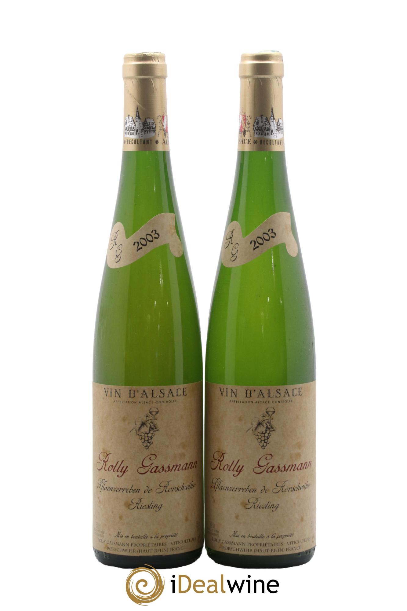 Alsace Riesling Plaenzerreben de Rorschwihr Rolly-Gassmann 2003 - Lotto di 2 bottiglie - 0
