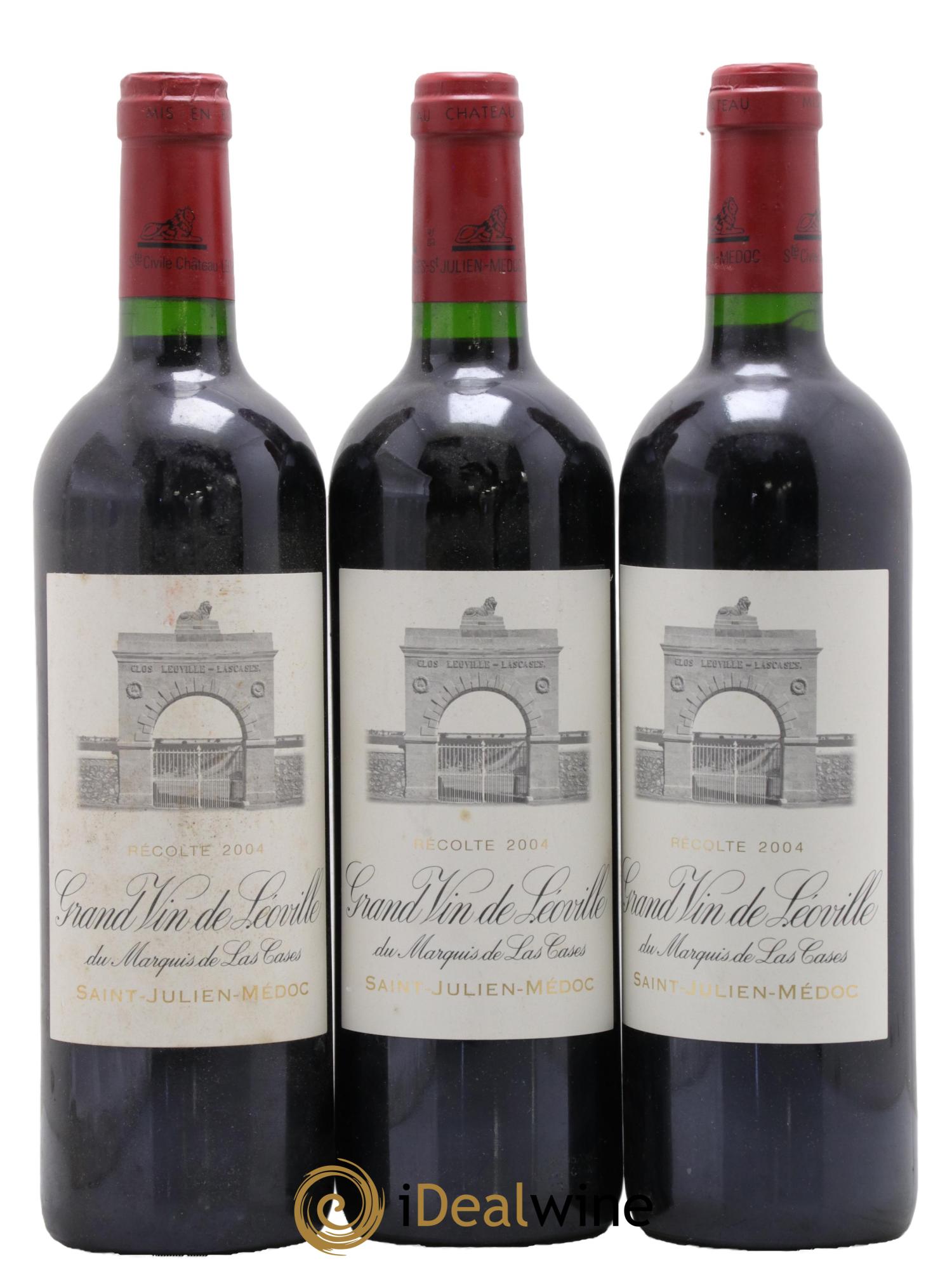 Château Léoville Las Cases 2ème Grand Cru Classé 2004 - Lot of 3 bottles - 0