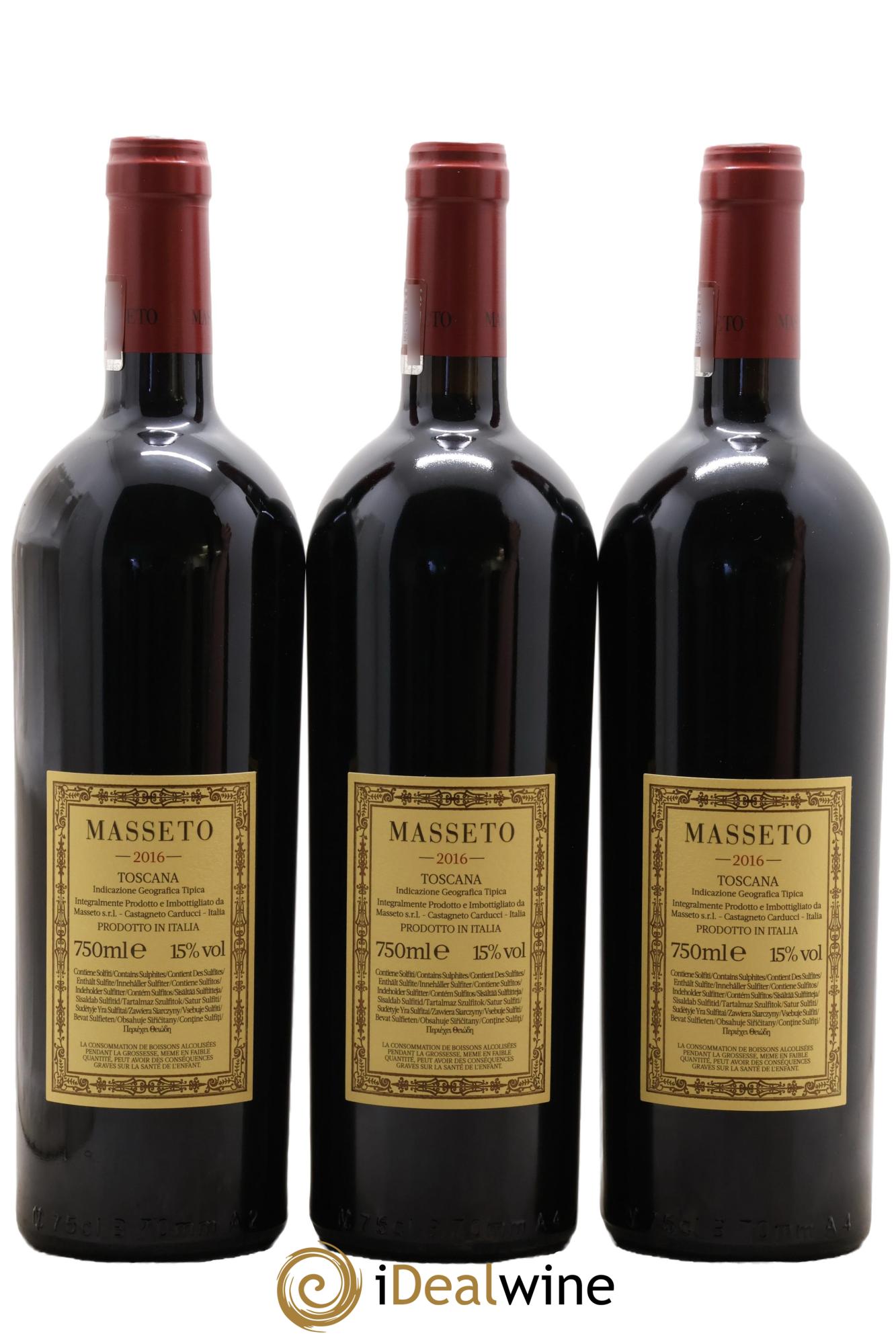 Toscana IGT Tenuta Dell'Ornellaia Masseto Frescobaldi 2016 - Posten von 3 Flaschen - 1