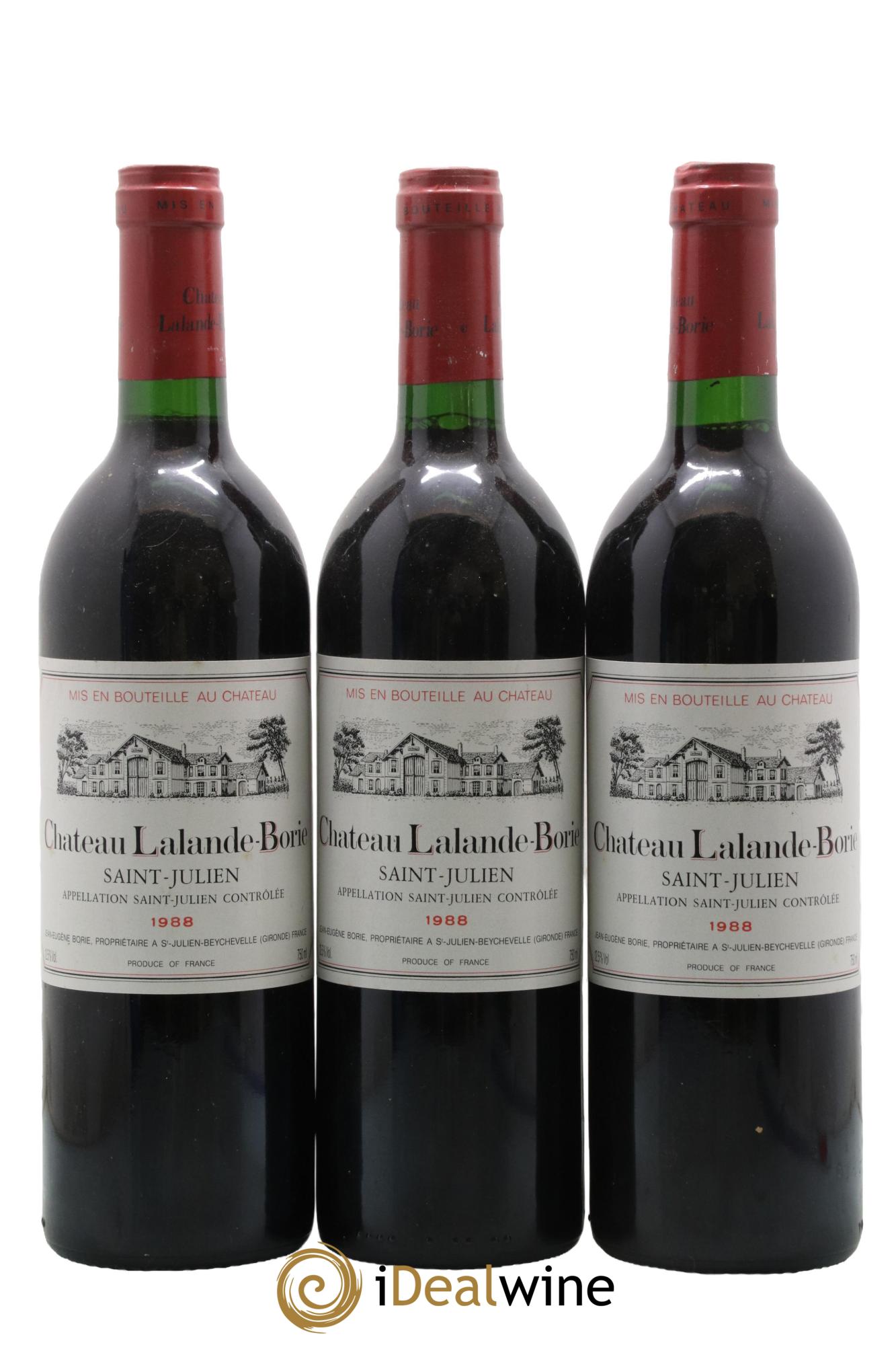 Château Lalande Borie 1988 - Lot de 3 bouteilles - 0