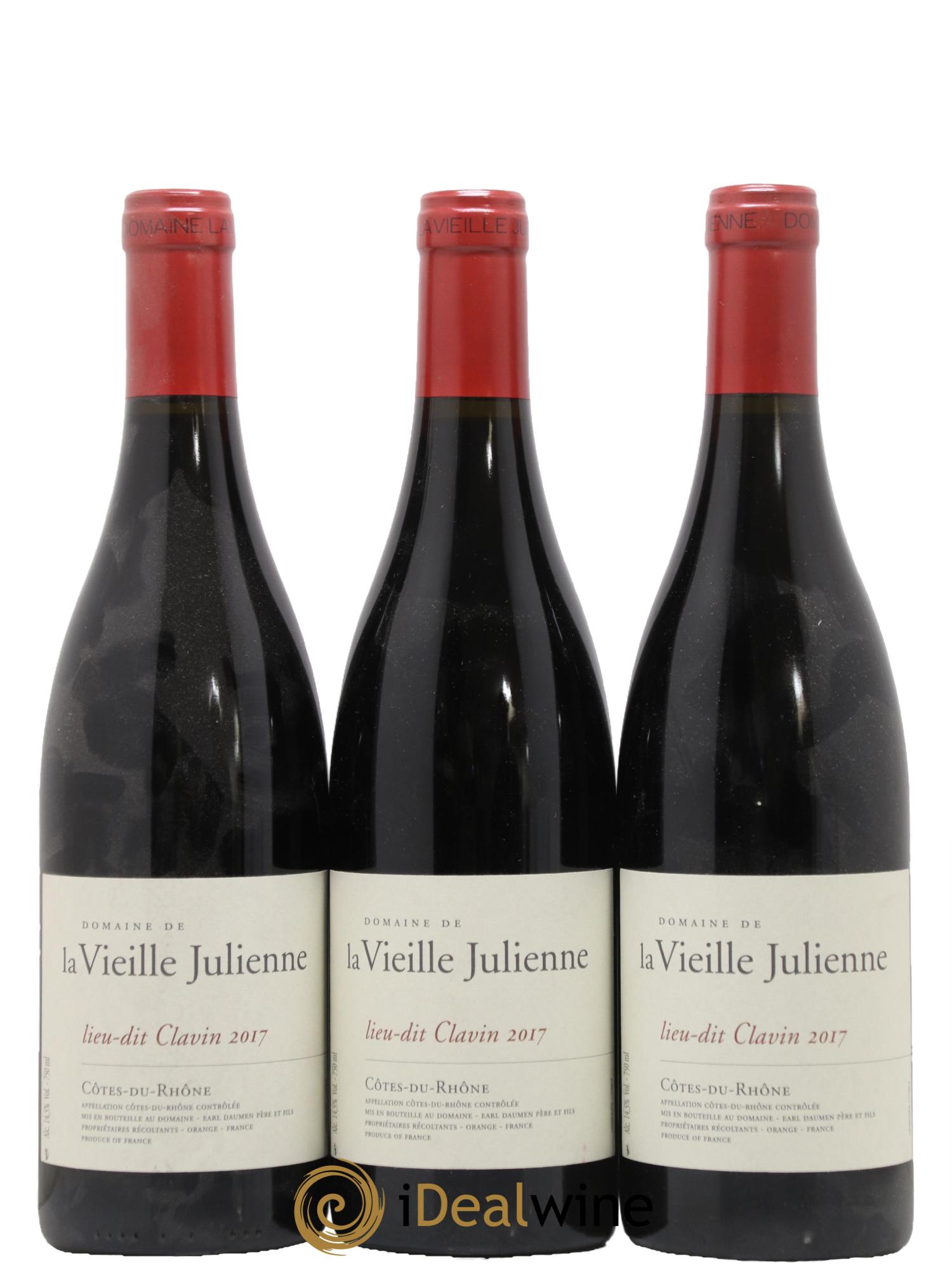 Côtes-du-Rhône Vieille Julienne (Domaine de la) Lieu-dit Clavin Jean-Paul Daumen 2017 - Lot de 3 bouteilles - 0
