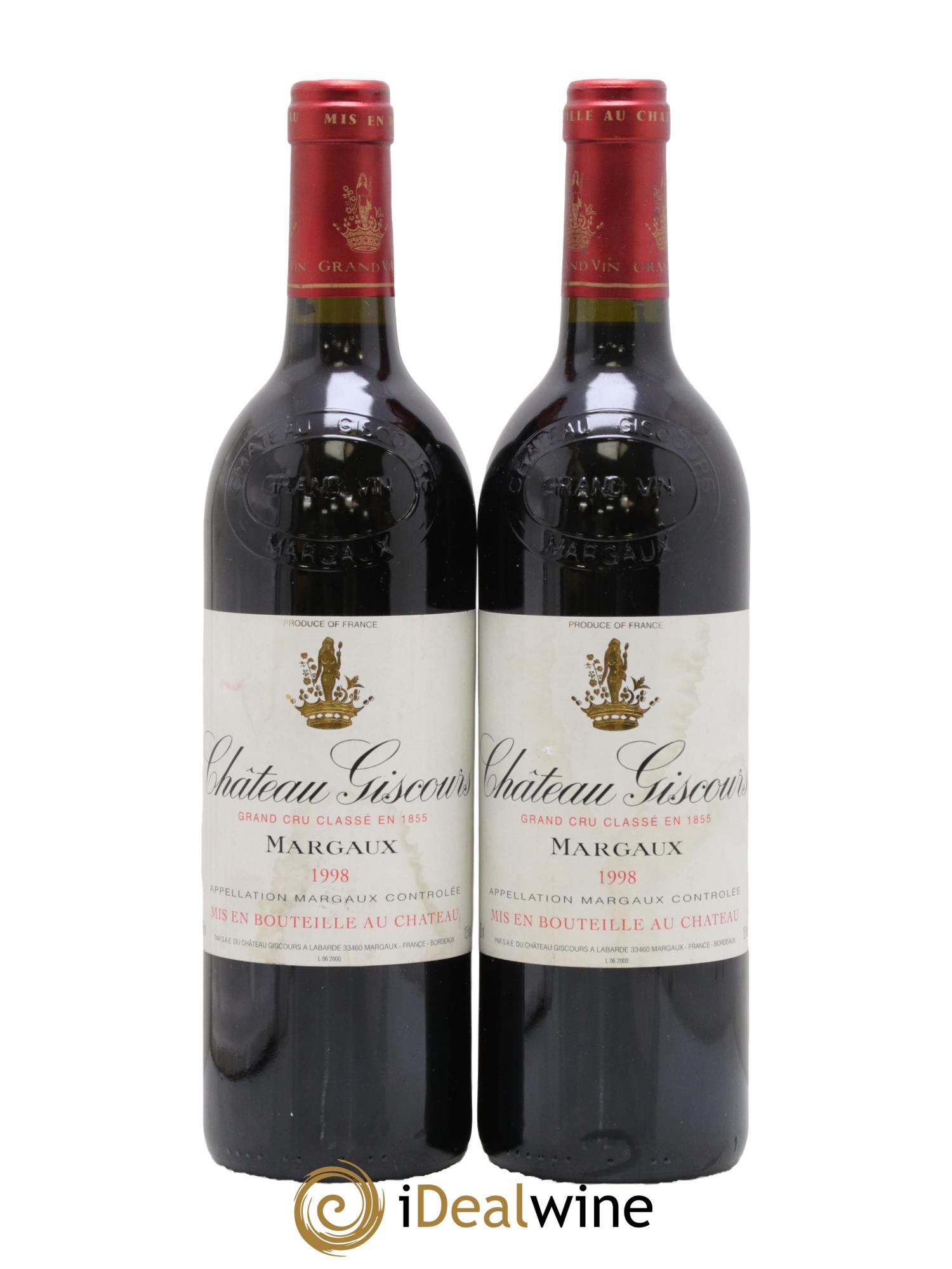 Château Giscours 3ème Grand Cru Classé 1998 - Lot of 2 bottles - 0