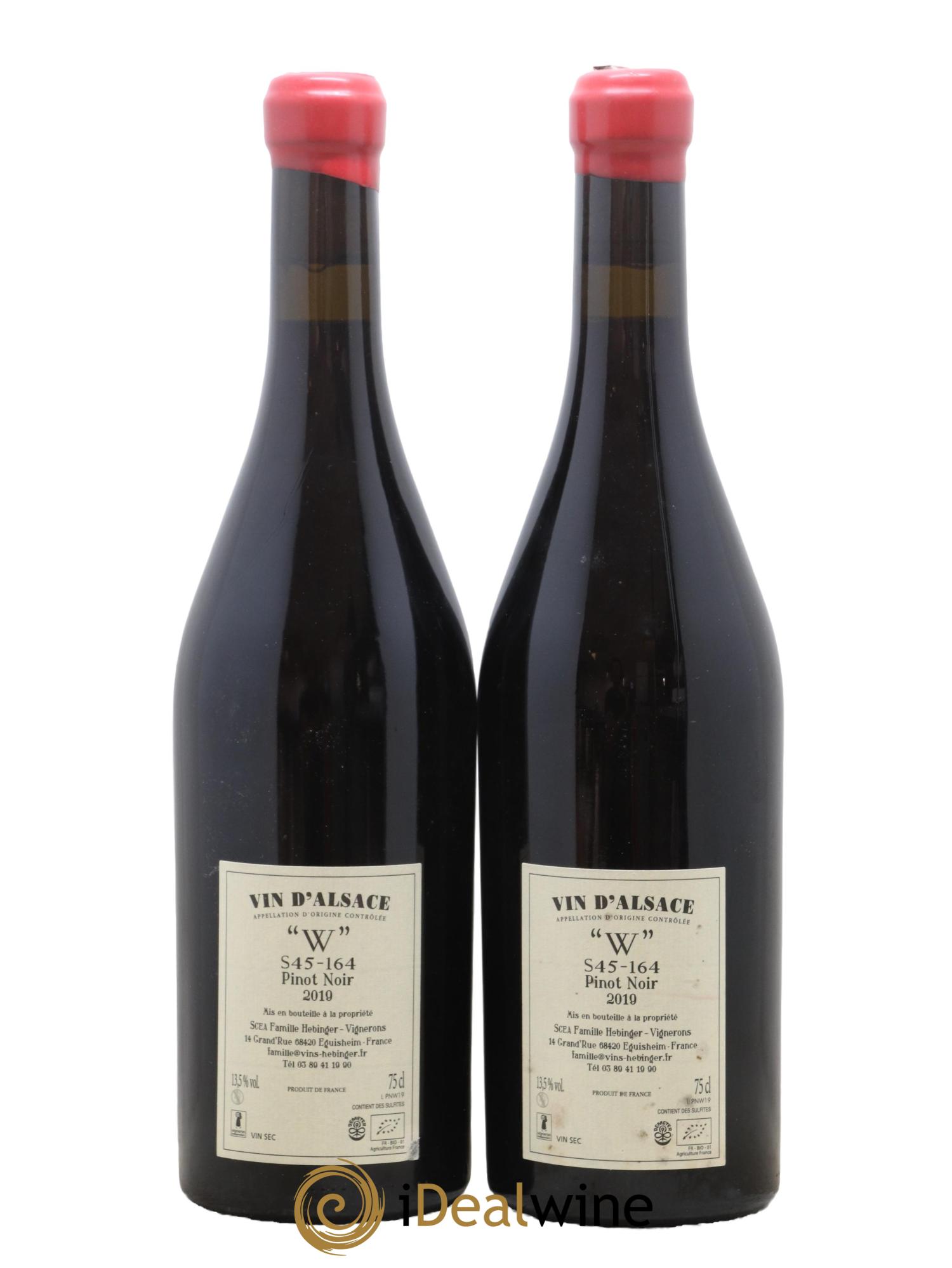 Alsace Pinot Noir Wintzenheim S45 164 Famille Hebinger 2019 - Lot de 2 bouteilles - 1