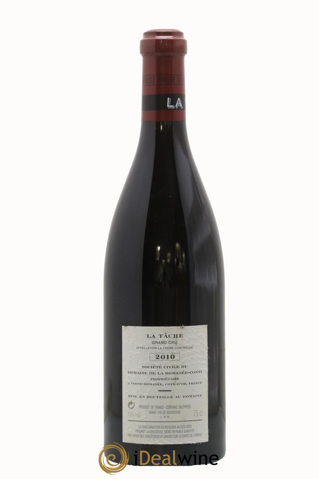 La Tâche Grand Cru Domaine de la Romanée-Conti 2010 - Lot de 1 bouteille - 1