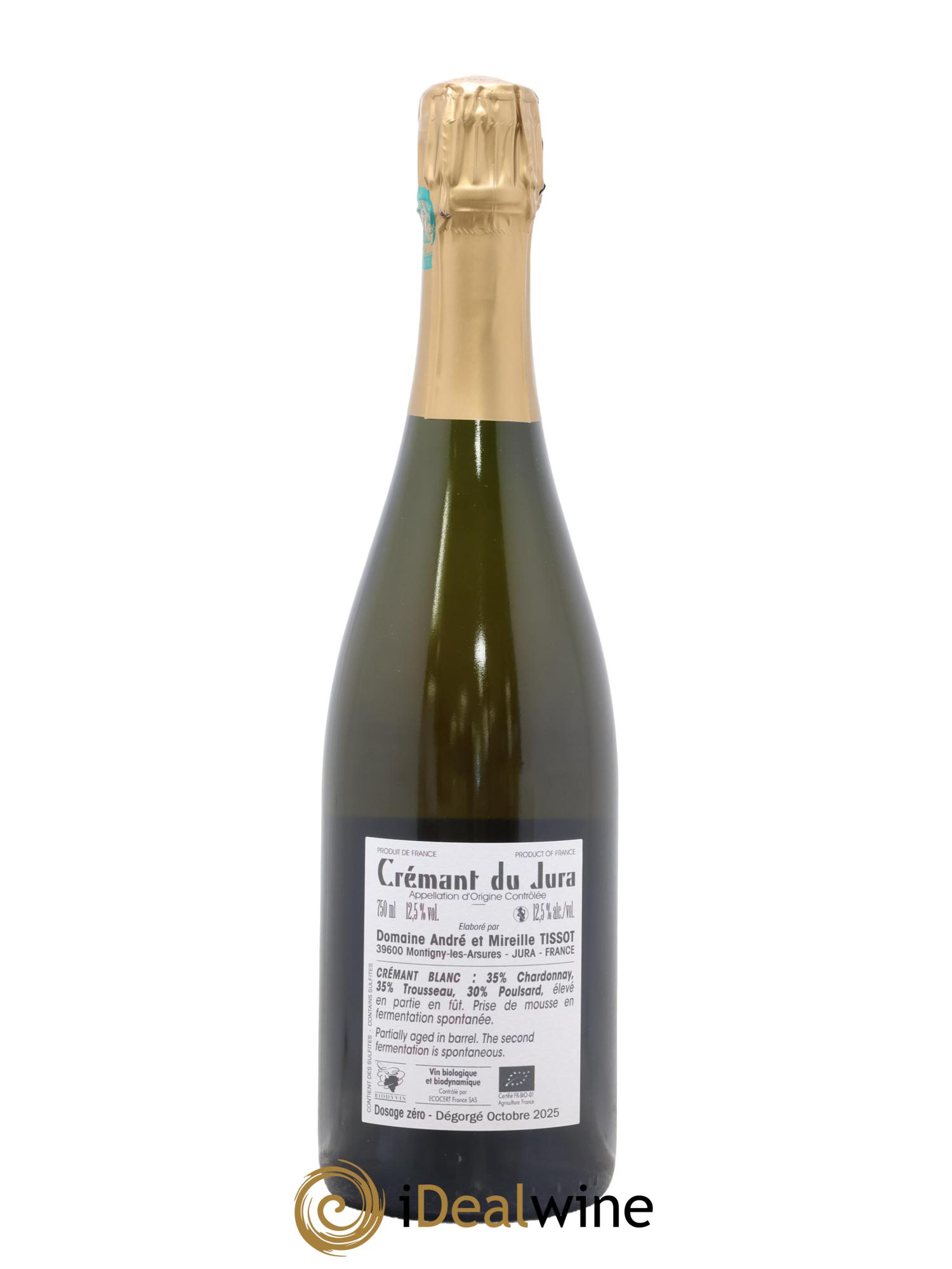 Crémant du Jura Dosage zéro Bénédicte et Stéphane Tissot - Posten von 1 Flasche - 1