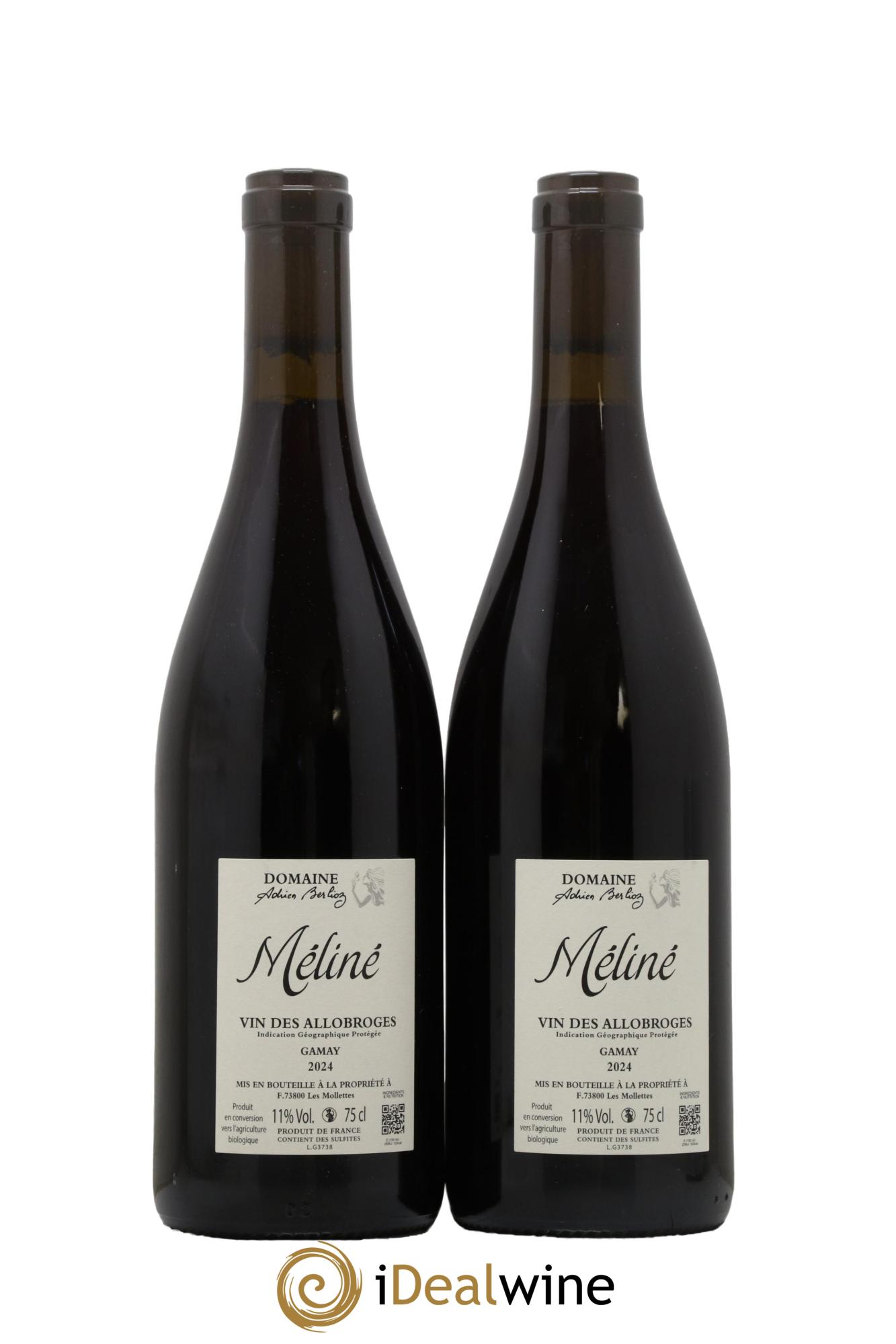 IGP d'Allobrogie Gamay Cuvée Méliné  Adrien Berlioz 2024 - Lotto di 2 bottiglie - 1