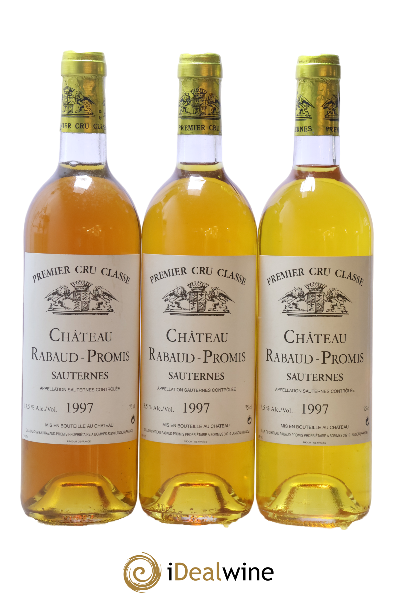 Château Rabaud Promis 1er Grand Cru Classé 1997 - Lot of 3 bottles - 0