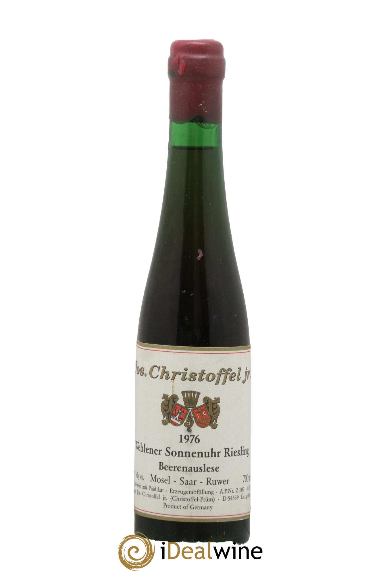 Allemagne Mosel-Saar Wehlener Sonnenuhr Beerenauslese J. Christoffel 1976 - Posten von 1 Demi-Flasche - 0