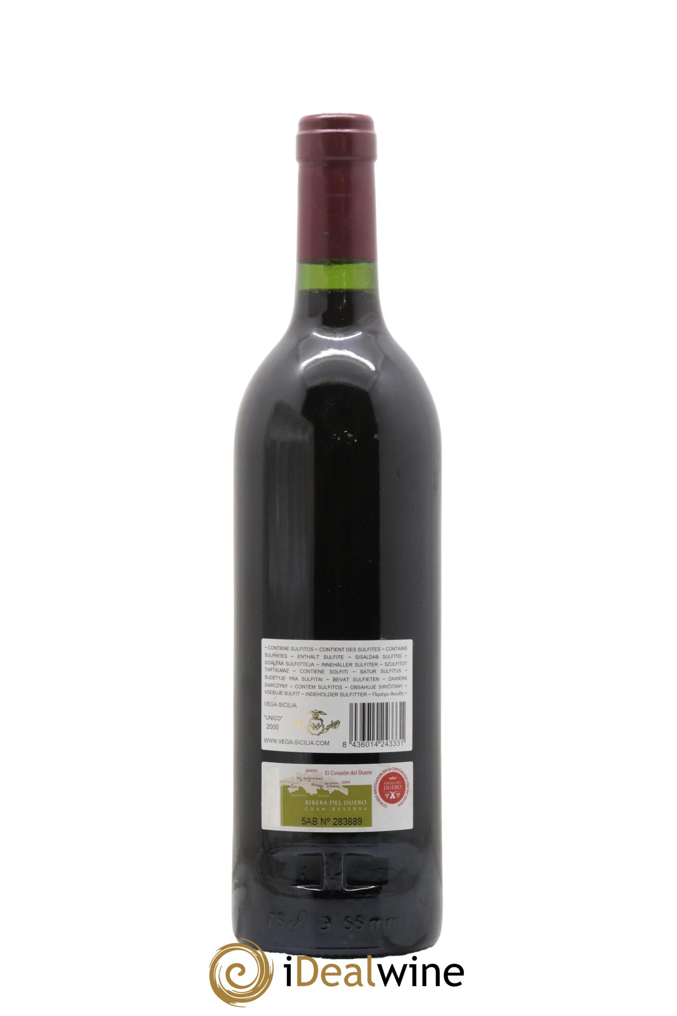 Ribera Del Duero DO Vega Sicilia Unico Famille Alvarez 2000 - Posten von 1 Flasche - 1
